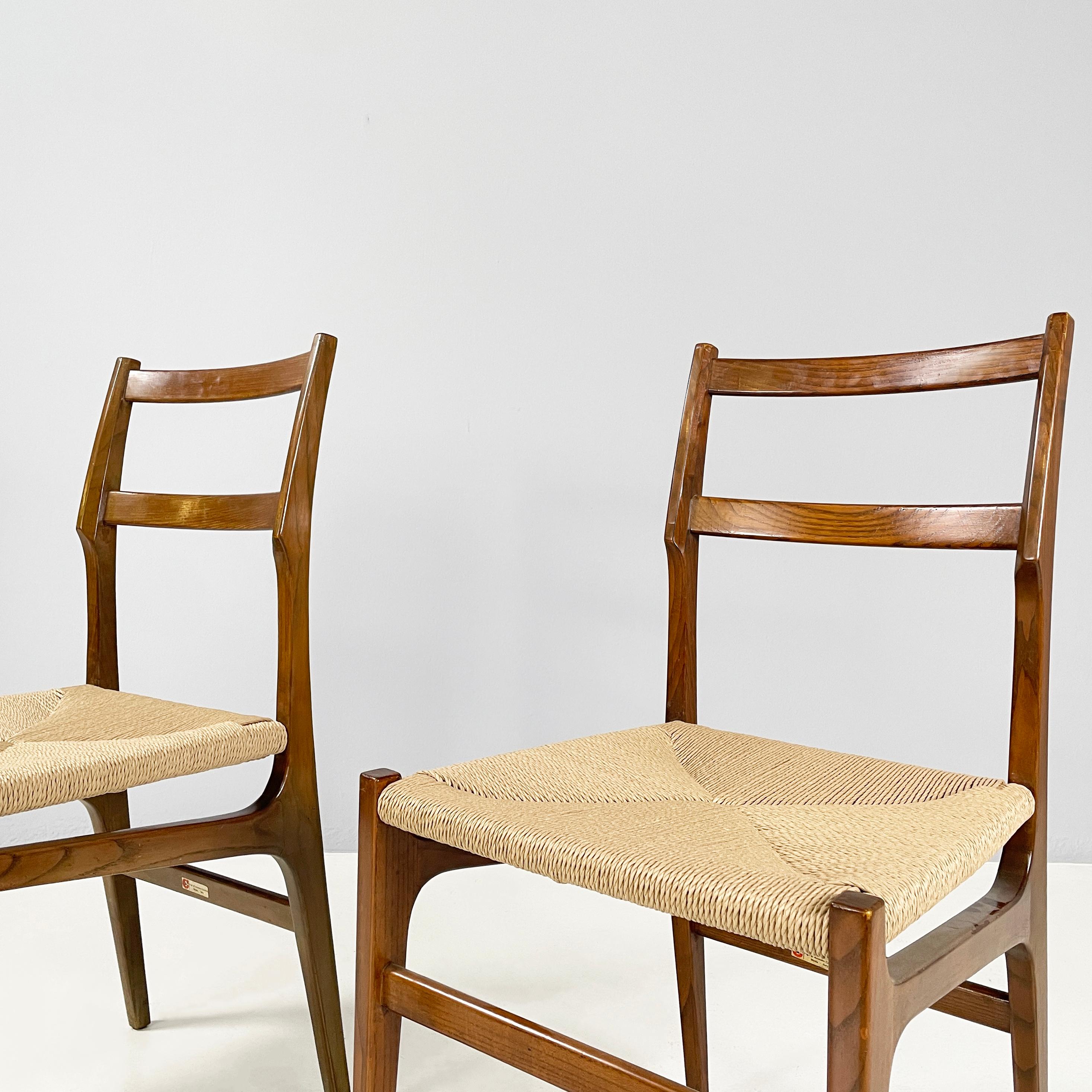 Straw Italian mid-century Chairs Parco dei Principi hotel by Gio Ponti Cassina, 1960s For Sale