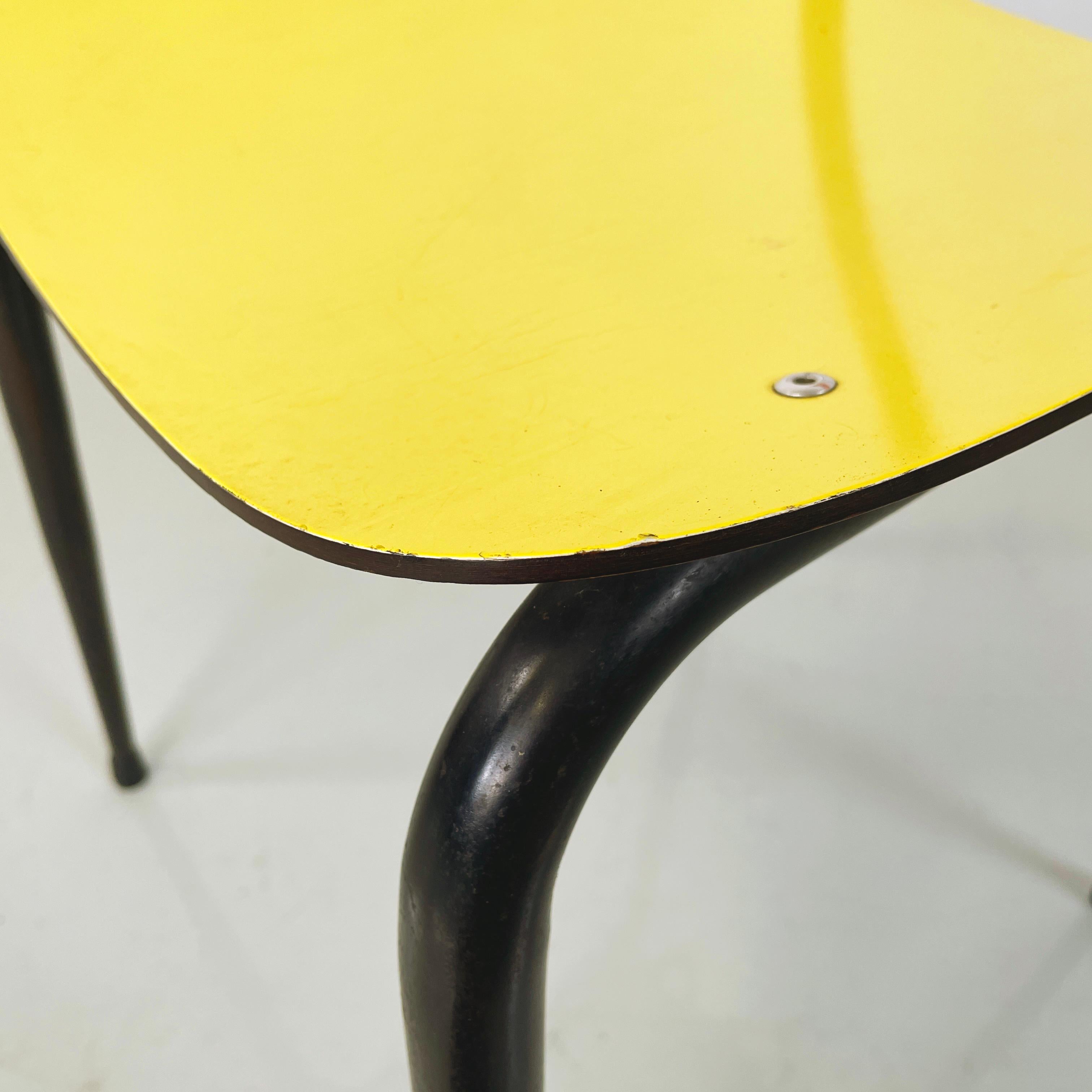 Italian mid-century Chairs Paulista in yellow, red, black formica metal, 1960s For Sale 7