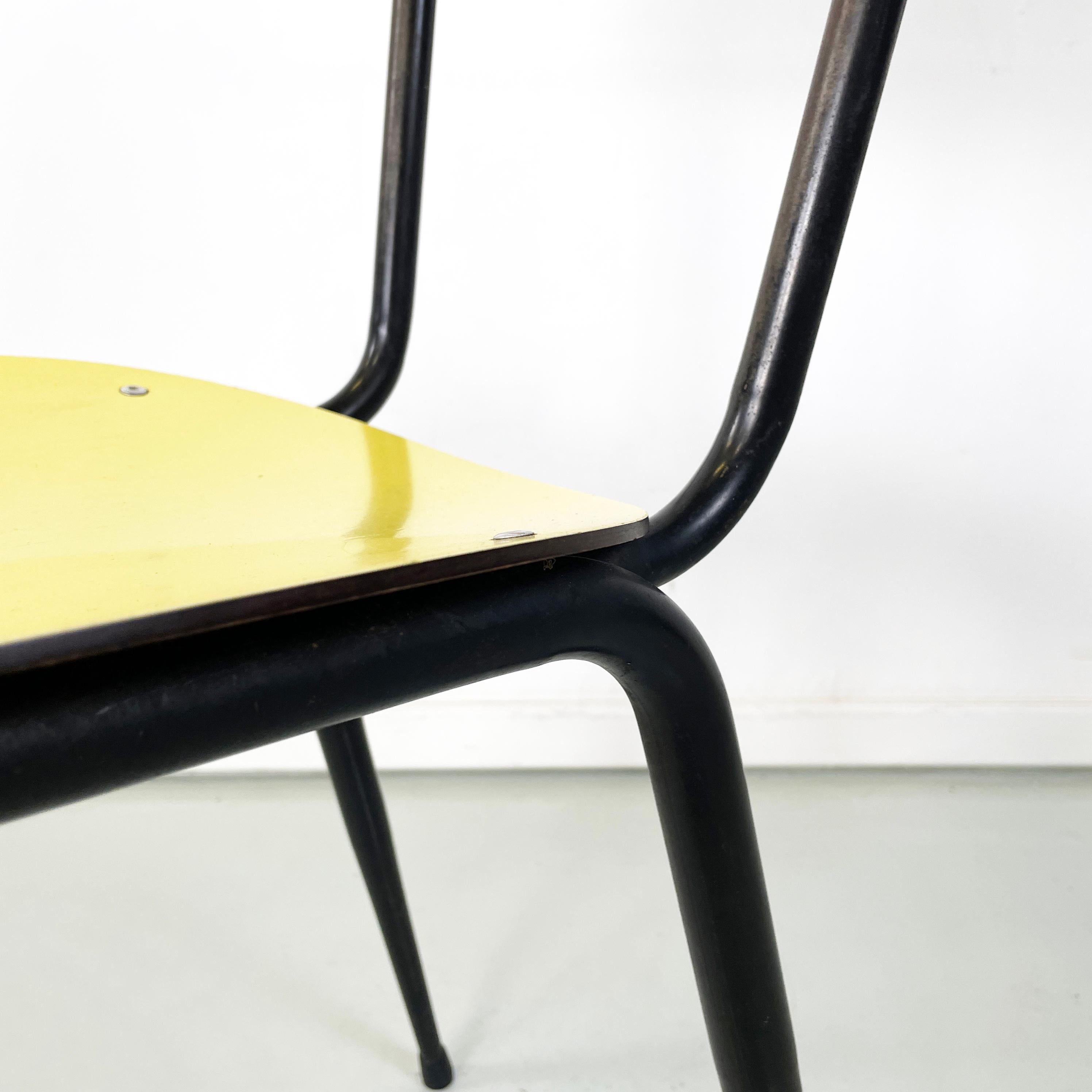 Italian mid-century Chairs Paulista in yellow, red, black formica metal, 1960s For Sale 11