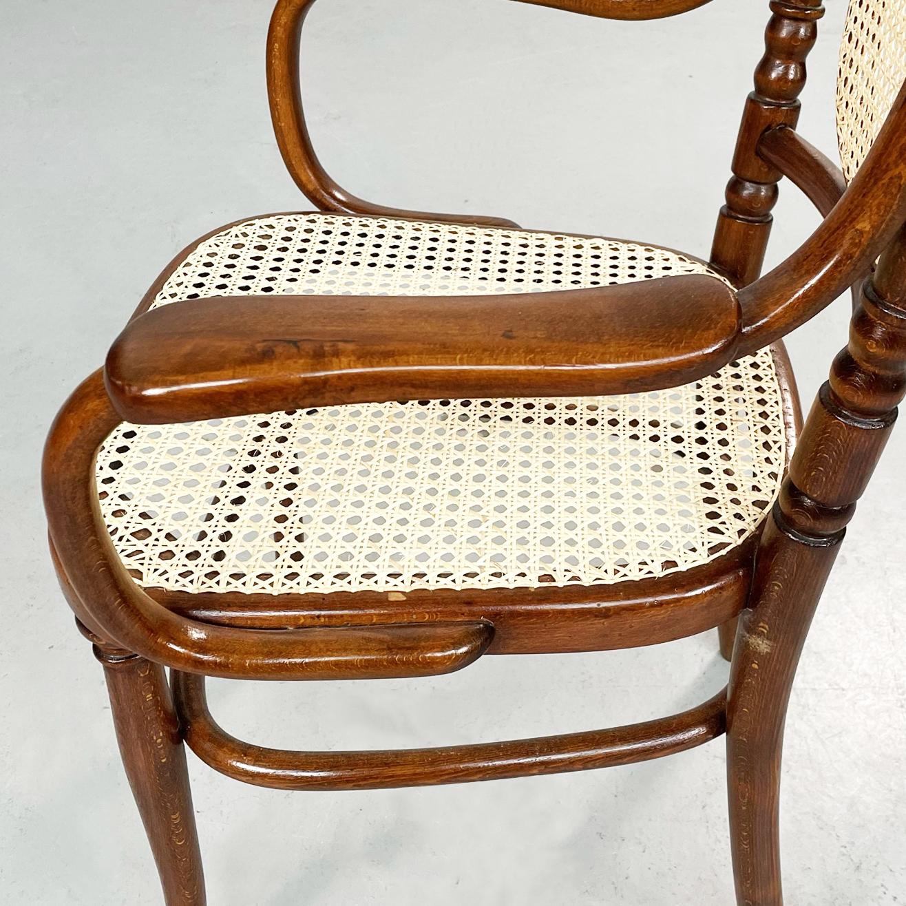 Austrian Chairs with Straw and Wood by Thonet, 1900s For Sale 6
