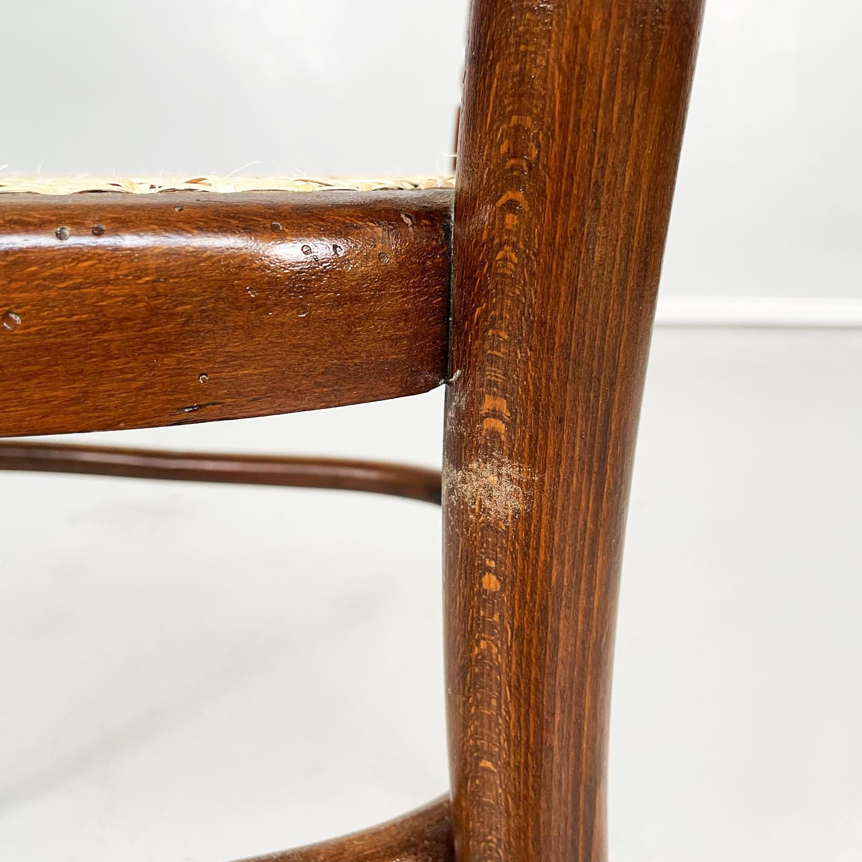 Austrian Chairs with Straw and Wood by Thonet, 1900s For Sale 8