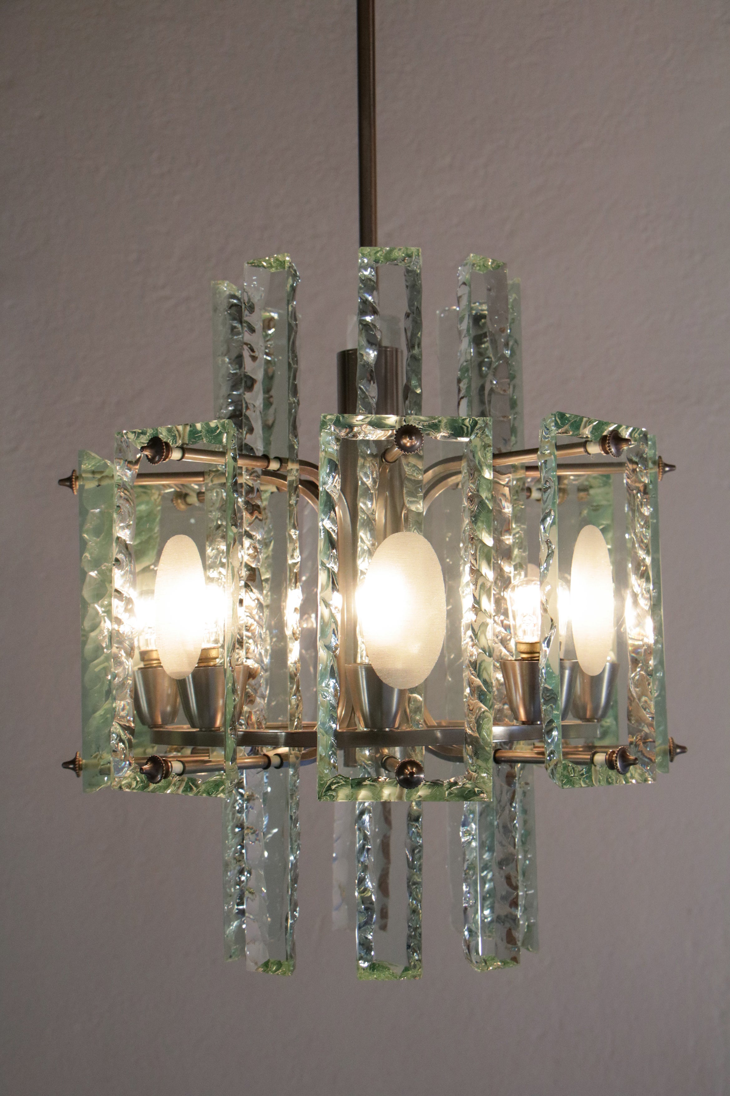 Italian Mid-Century  Chandelier Attributed to Fontana arte  , 1950s