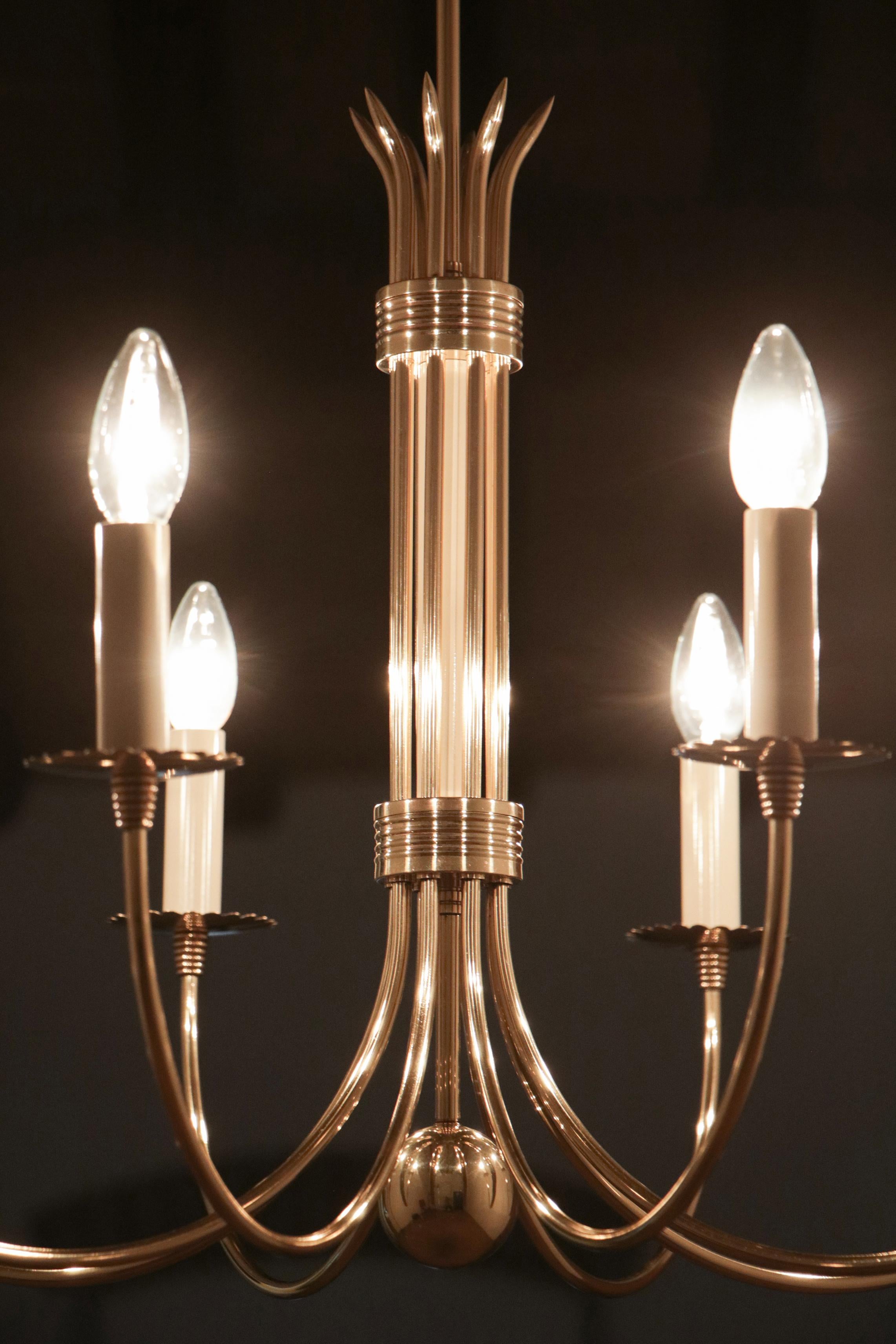 Italian Mid-Century Chandelier Attributed to Guglielmo Ulrich, 1945s For Sale 8