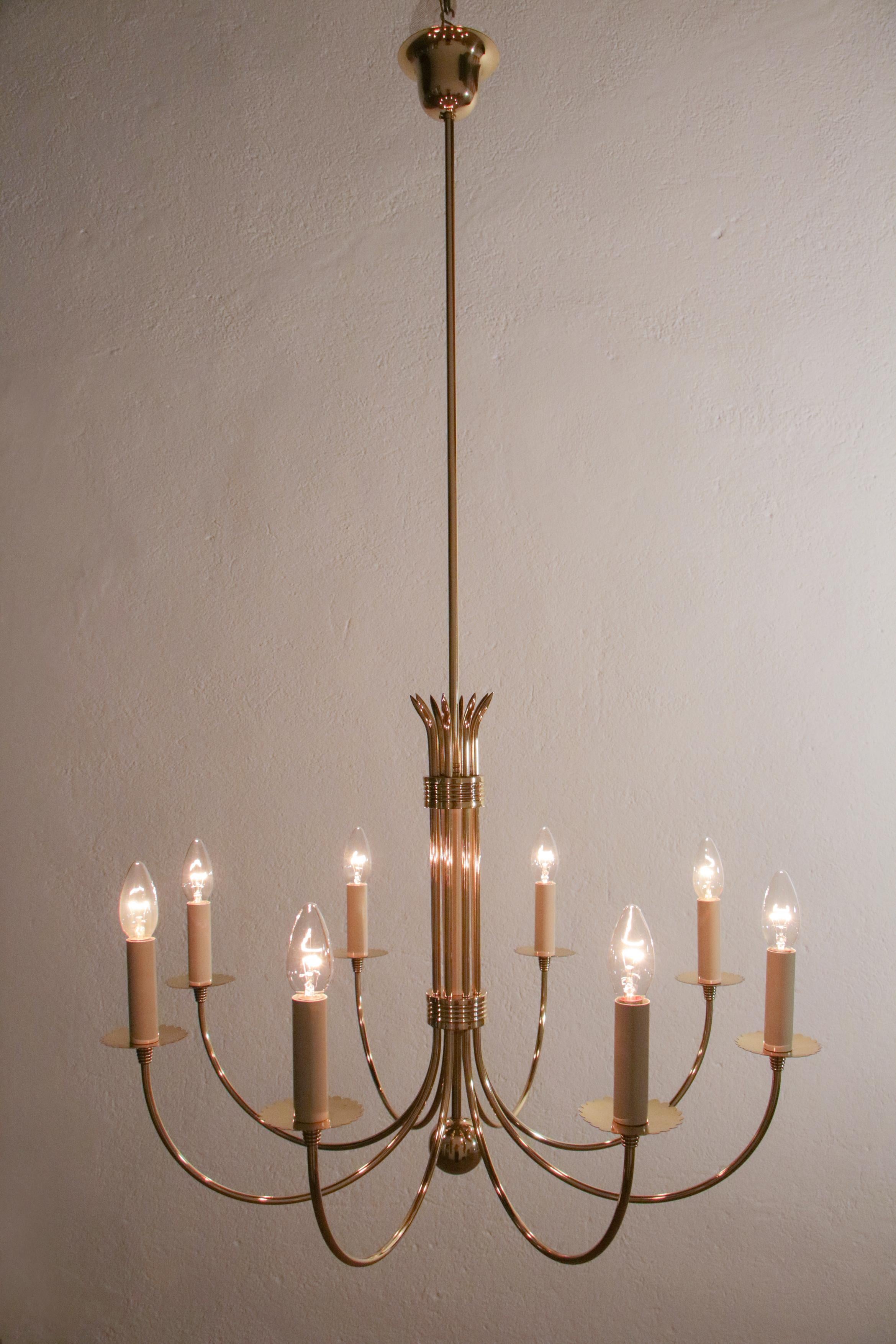 Italian Mid-Century Chandelier Attributed to Guglielmo Ulrich, 1945s For Sale 4