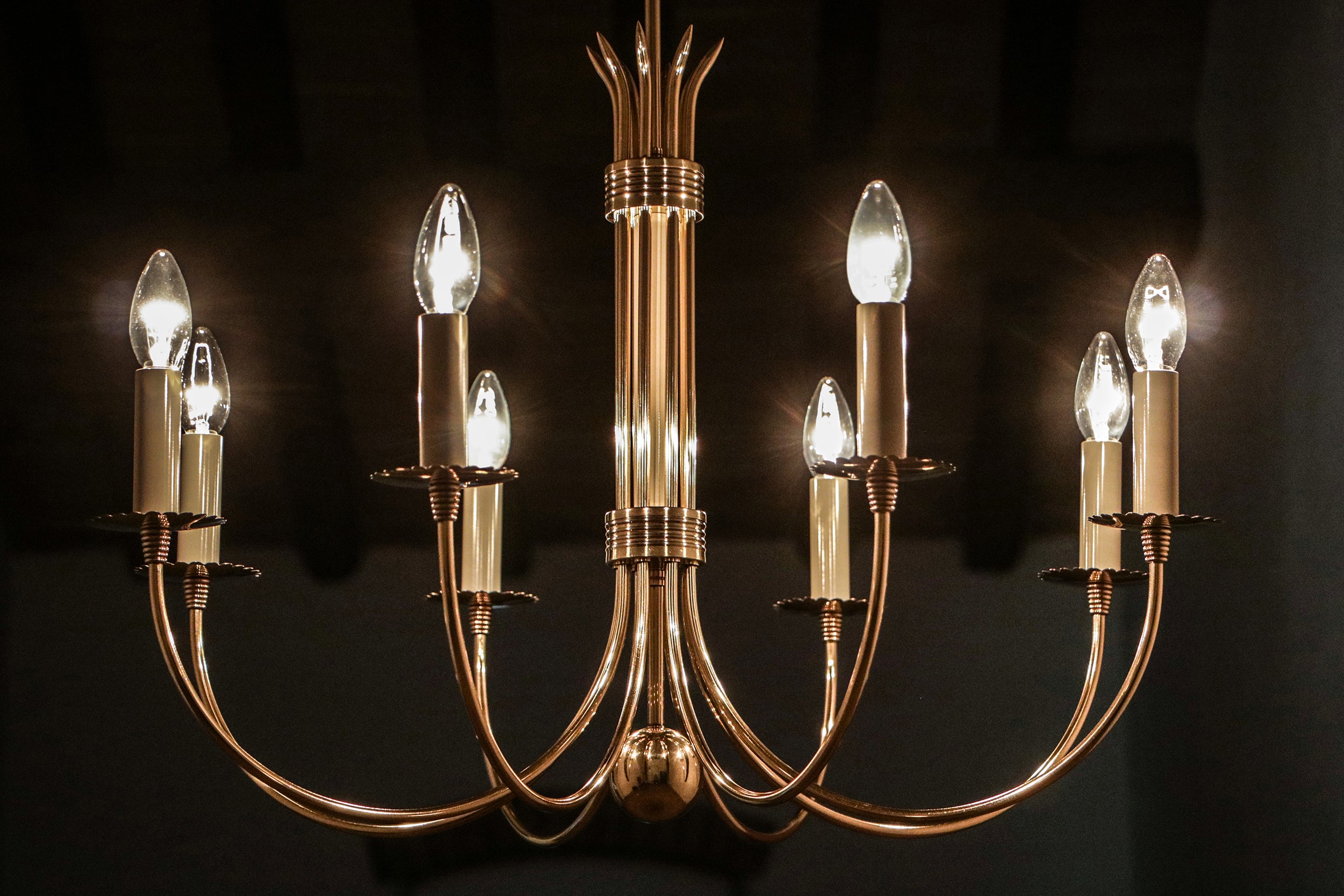 Lampadario italiano di metà secolo attribuito a Guglielmo Ulrich, anni '45