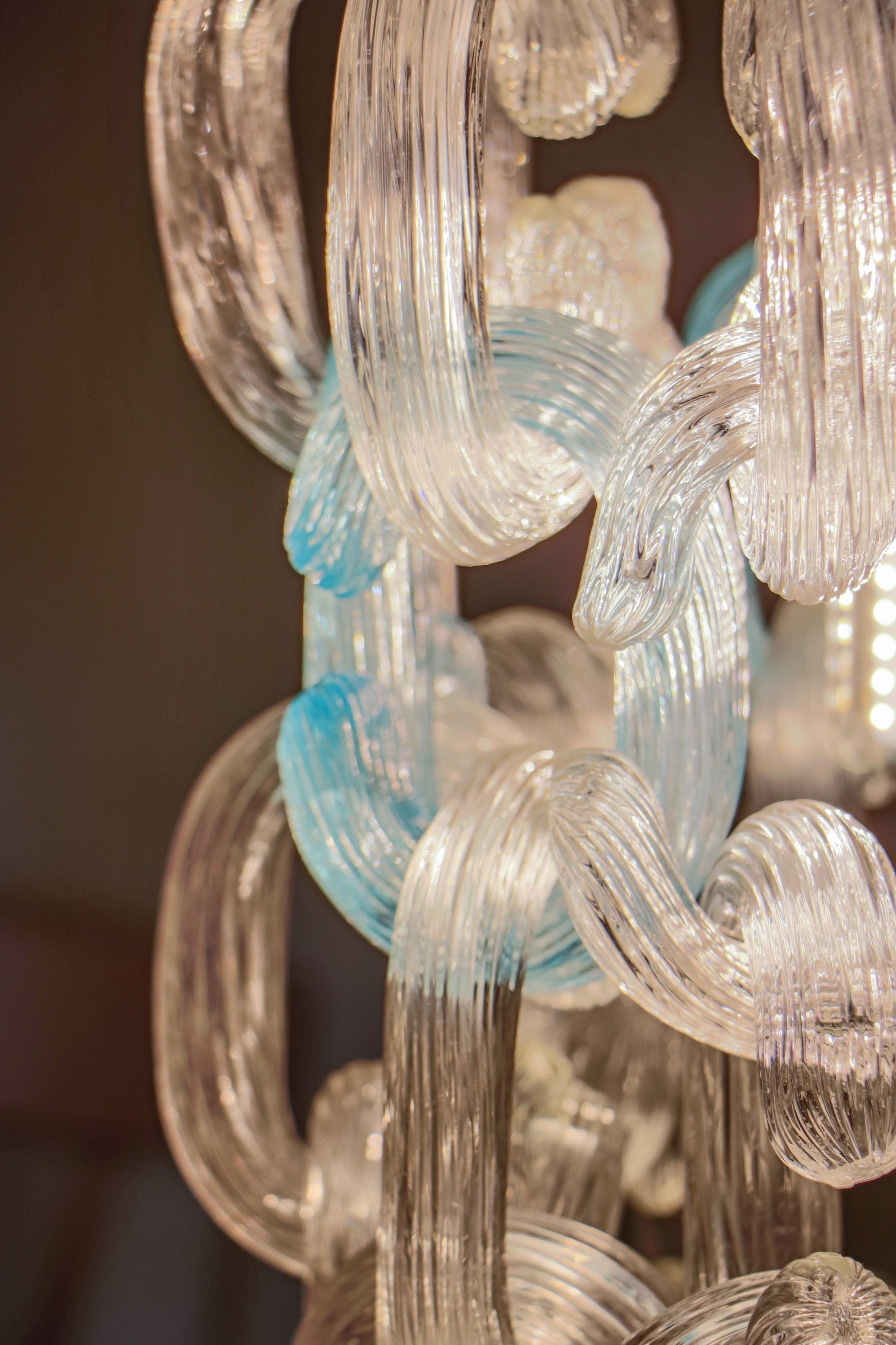 Italian Mid-Century Chandelier by Fratelli Toso in Murano Glass Catene, 1970s 11