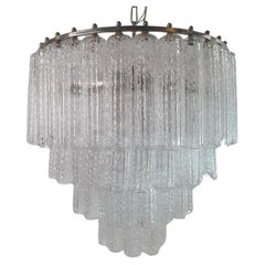 Lampadario italiano di metà secolo, vetro di Murano, 10 lampadine, 1965, Italia
