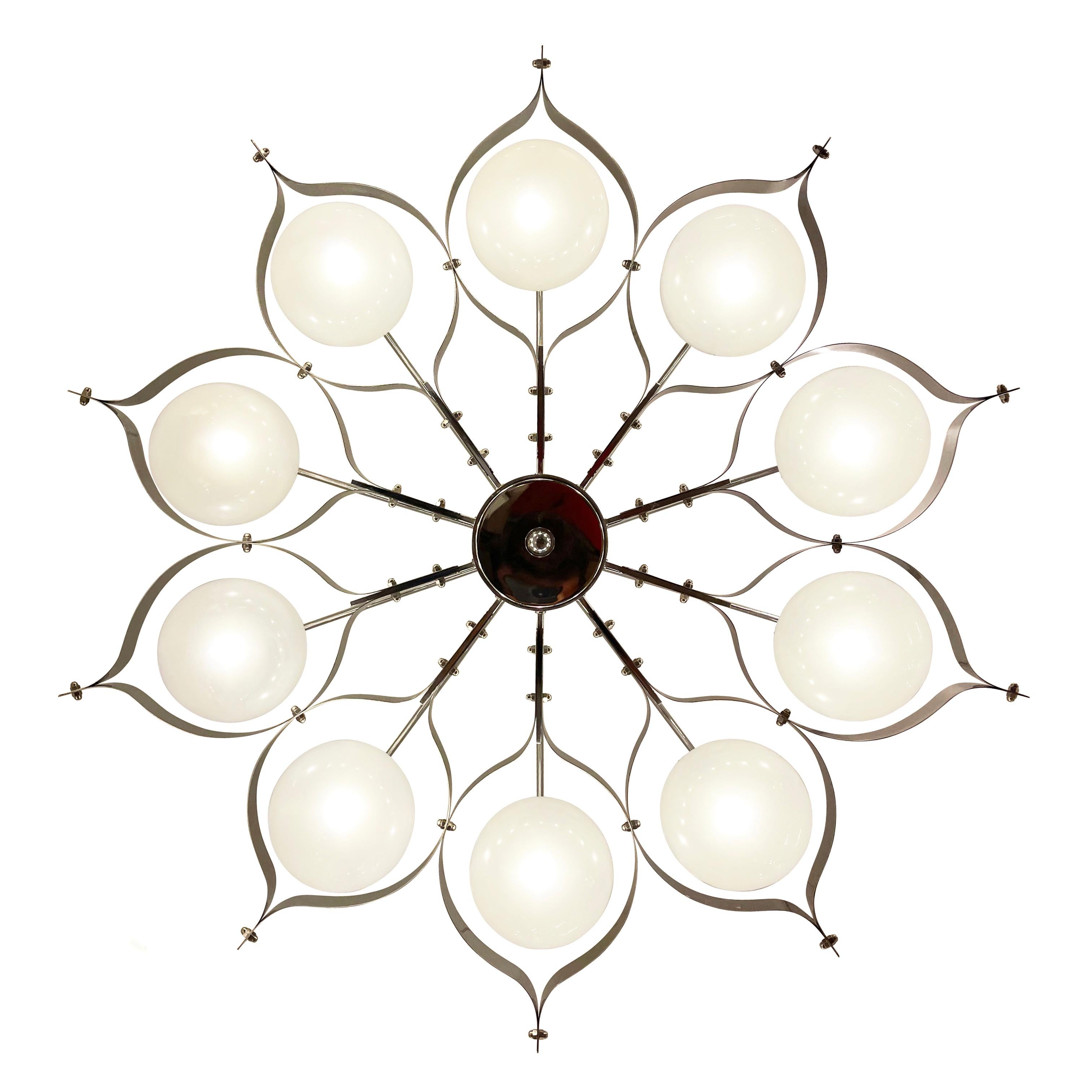 Mid-Century Modern Italian Mid-Century Chandelier in Manner of Gio Ponti