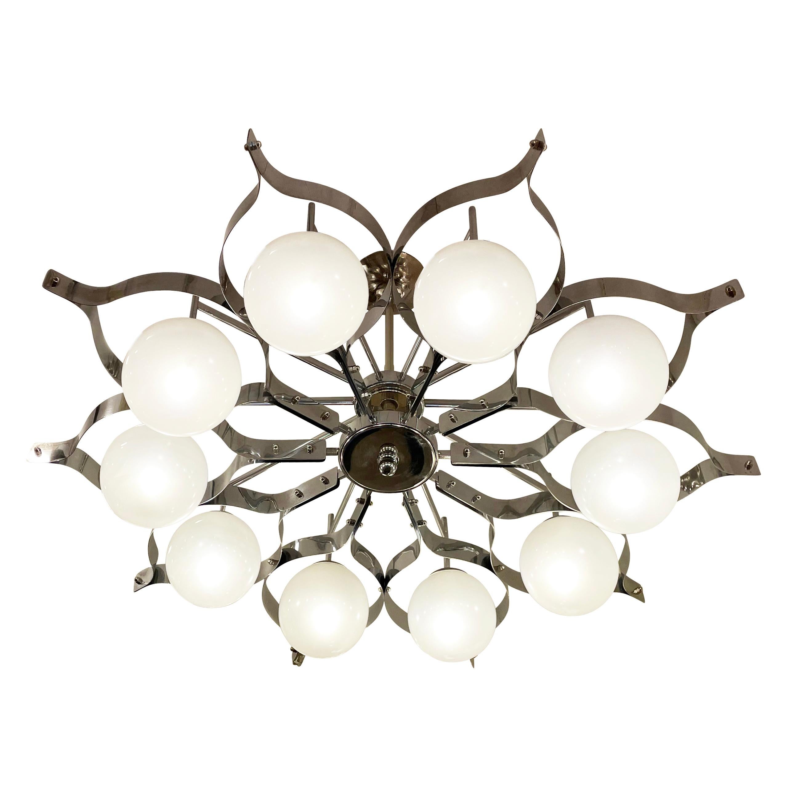 Italian Mid-Century Chandelier in Manner of Gio Ponti In Good Condition In New York, NY