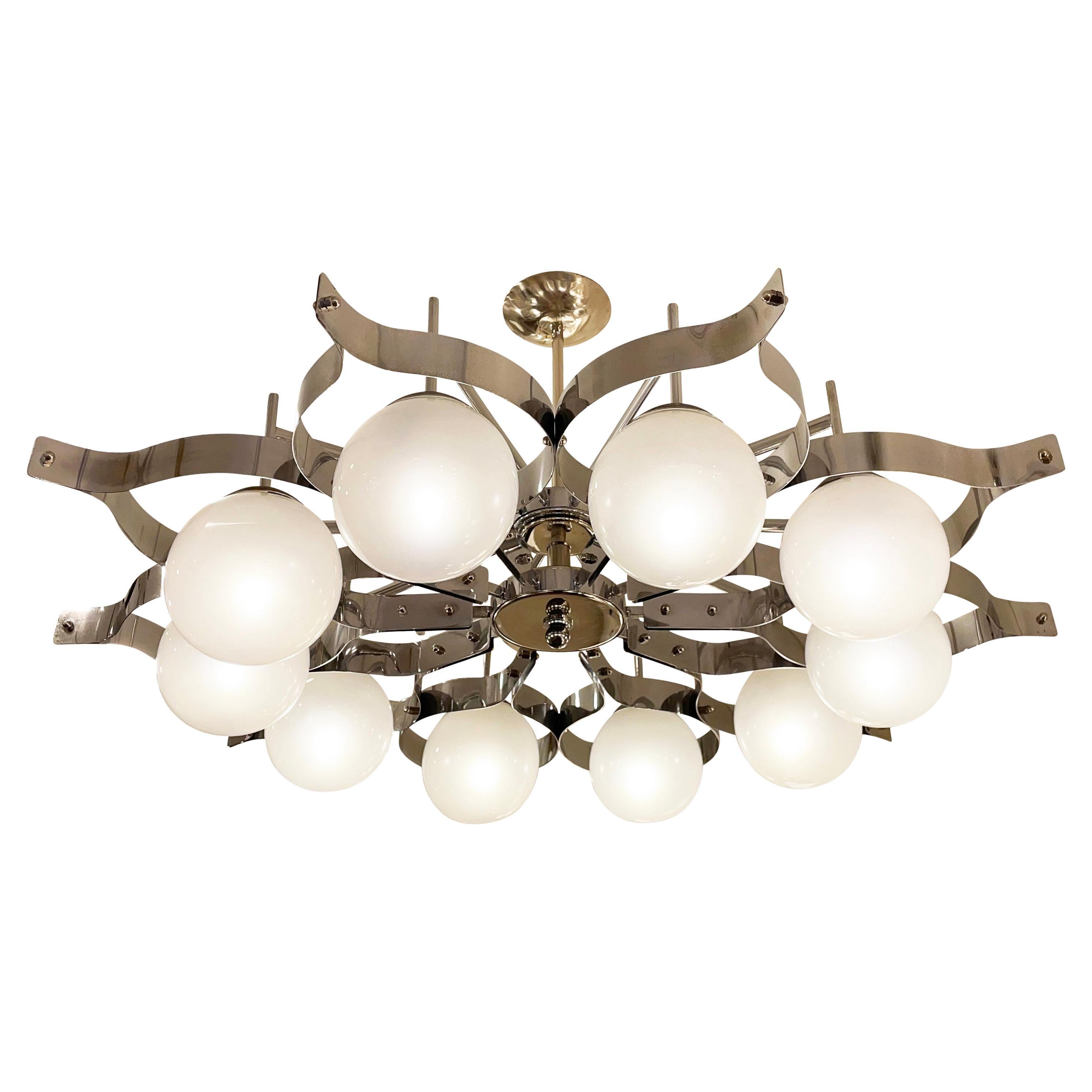 Italian Mid-Century Chandelier in Manner of Gio Ponti