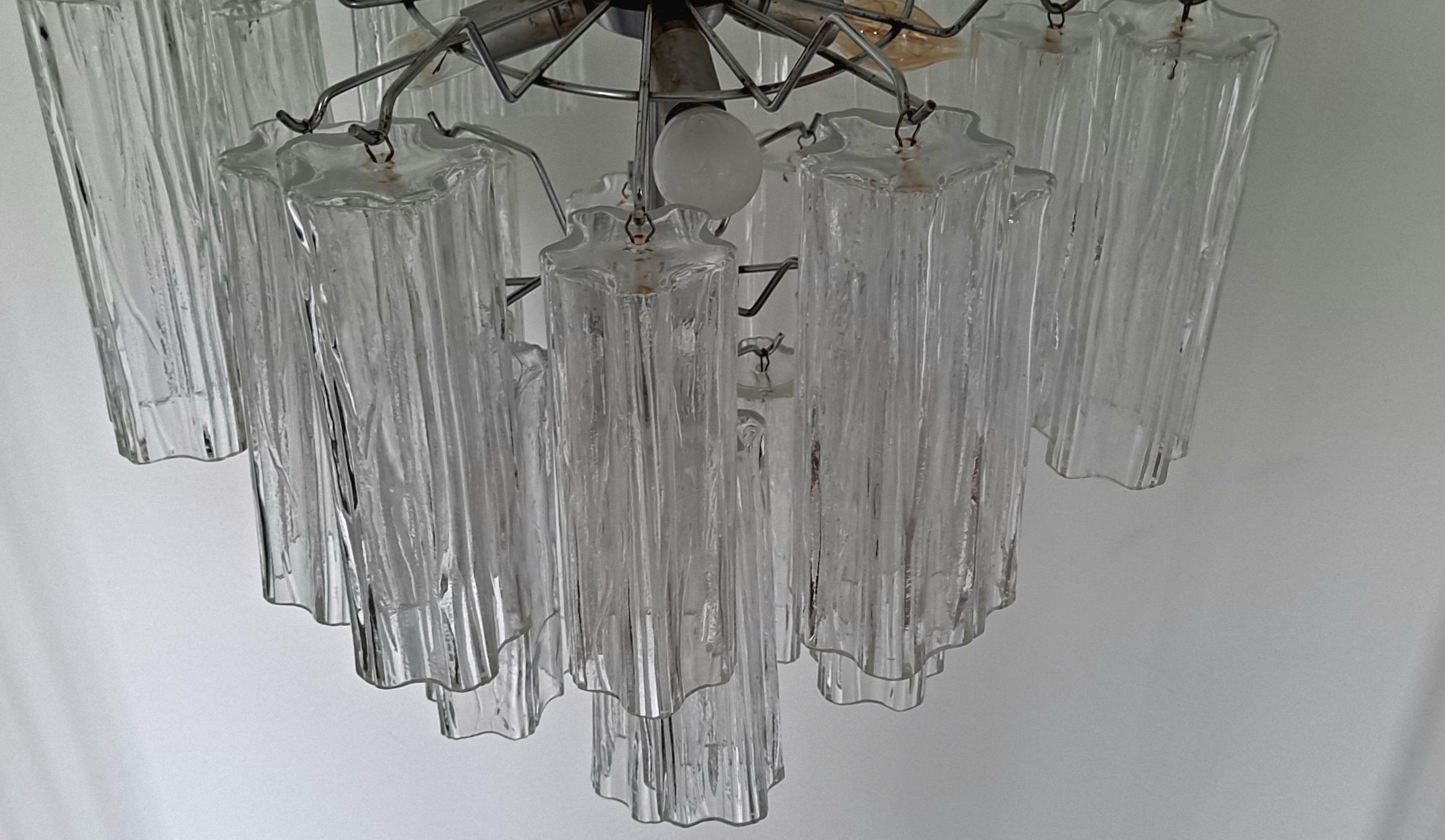 Mid-20th Century  Italian Midcentury Chandelier in Style of Tronchi For Sale