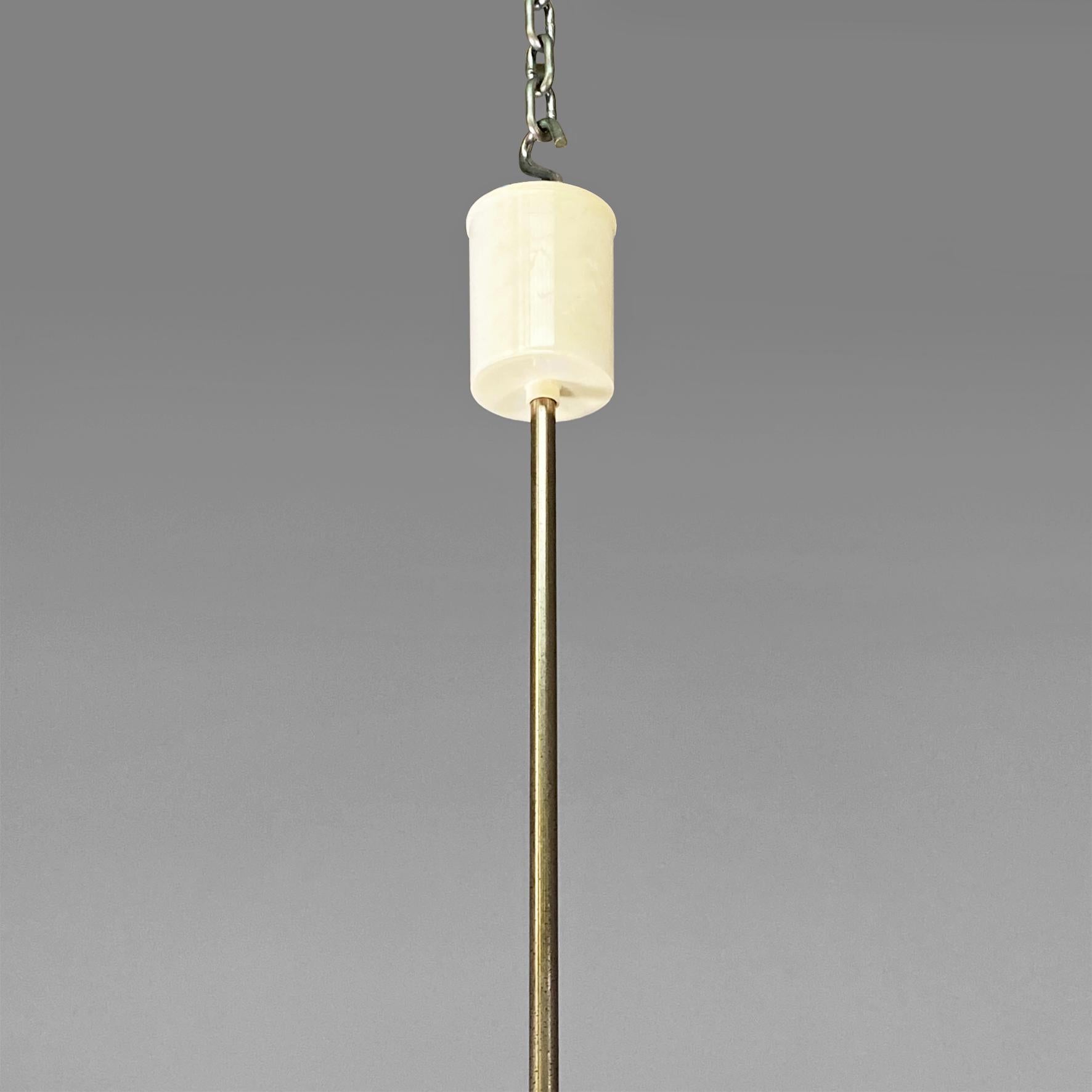 Italian mid-century chandelier in white opaline glass, 1970s en vente 4