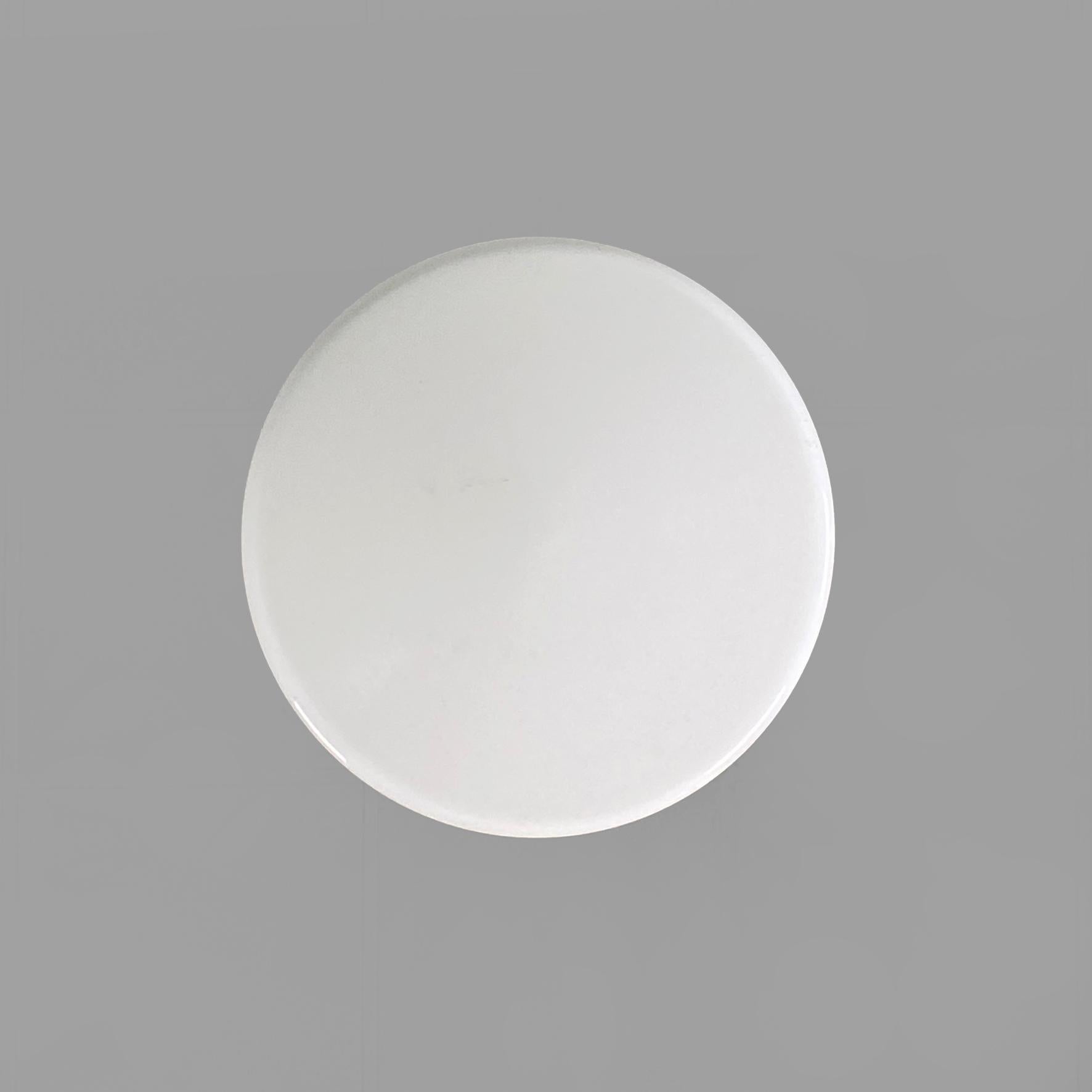 italien Italian mid-century chandelier in white opaline glass, 1970s en vente