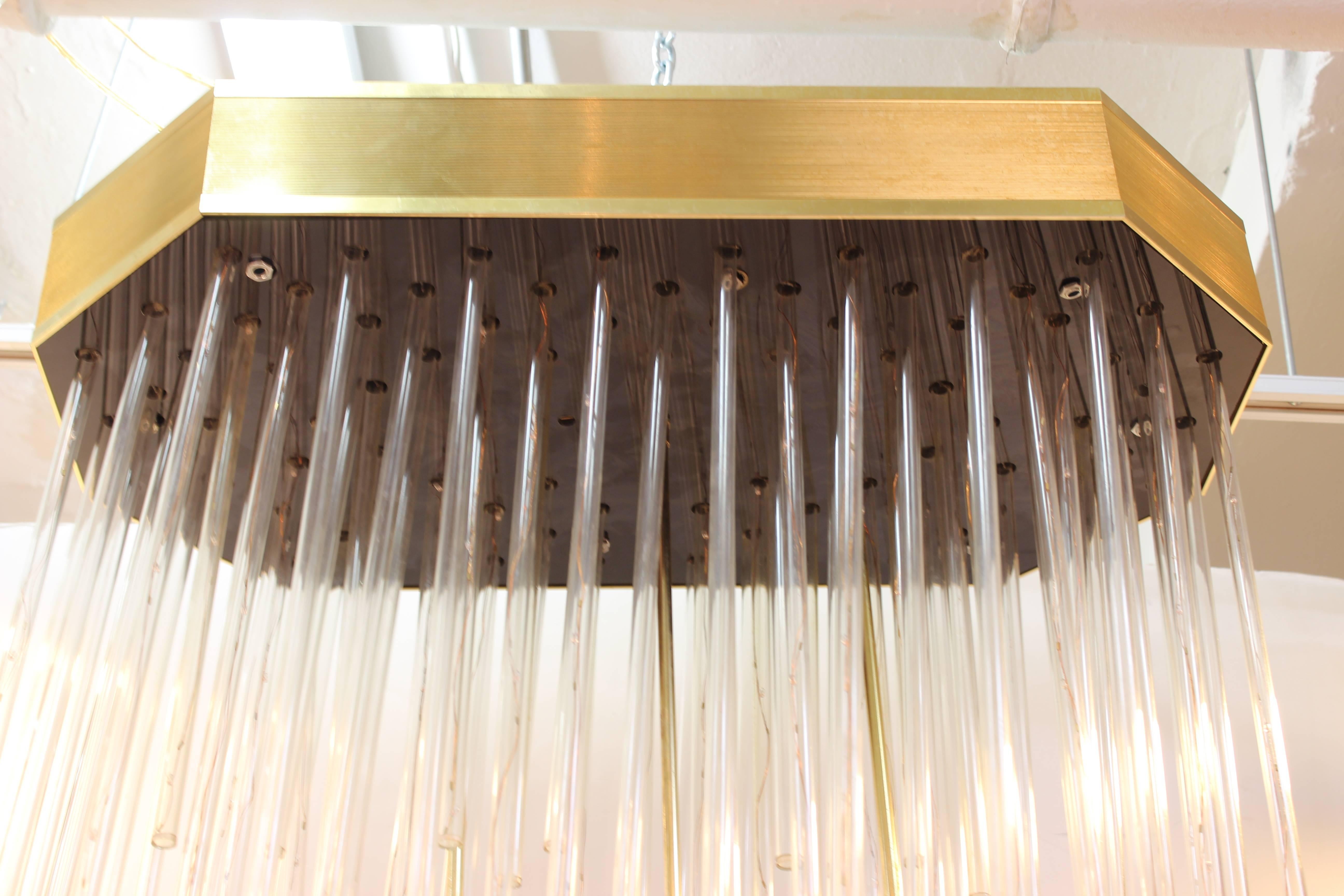 Italienischer Midcentury-Kronleuchter oder Flush Mount mit optischen Lichtern 1