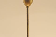 Italian Midcentury Chandelier Sanded Glass Diffuser and Organic Brass Structure
