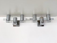 Italian Mid-Century Chrome and Glass Wall Sconces by Gaetano Sciolari, 1960s