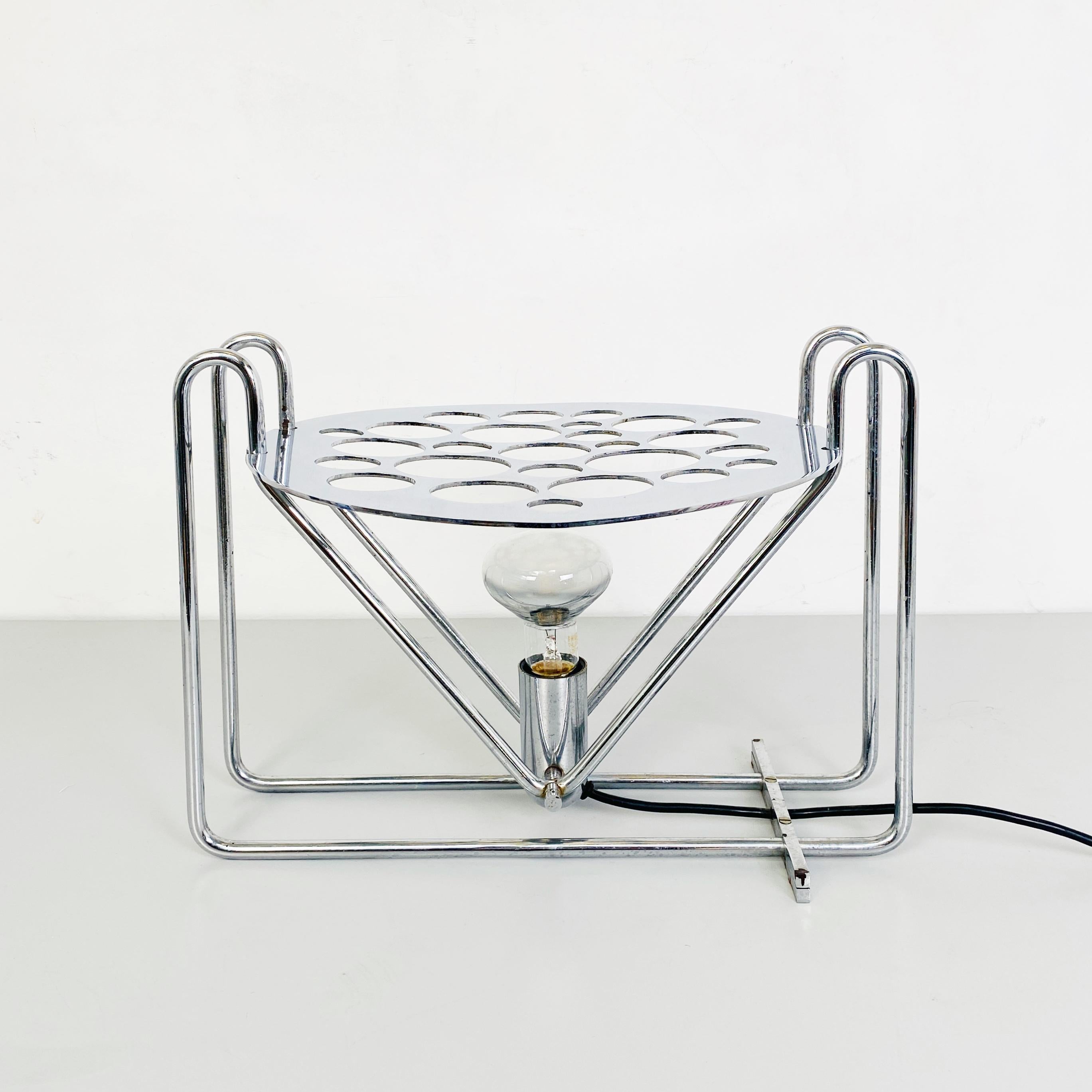 Italian Mid-Century Chrome Table Lamp with Glass Spheres, 1970s In Good Condition In MIlano, IT