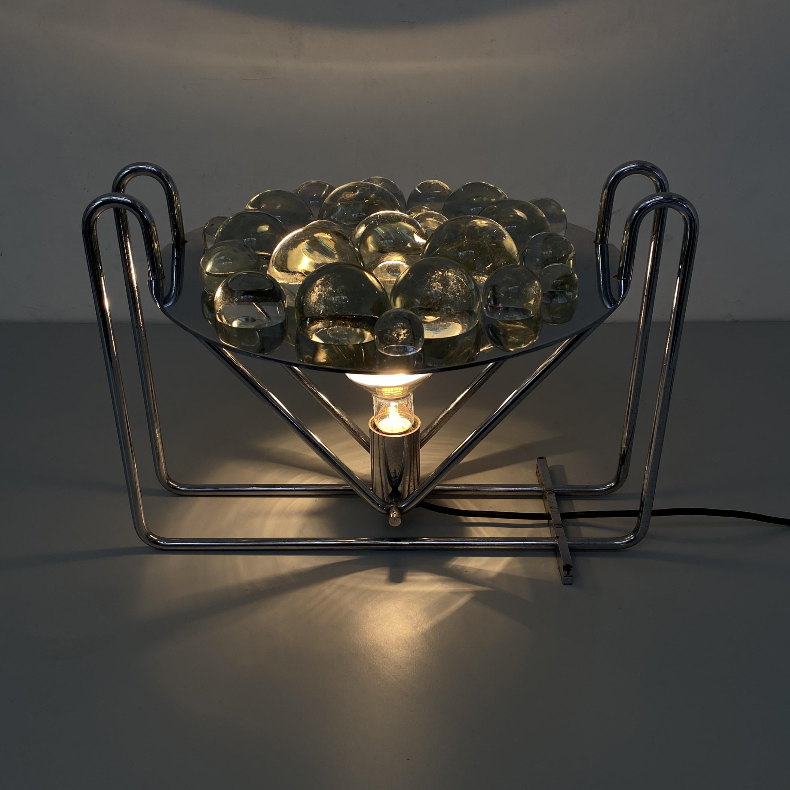 Italian Mid-Century Chrome Table Lamp with Glass Spheres, 1970s 1
