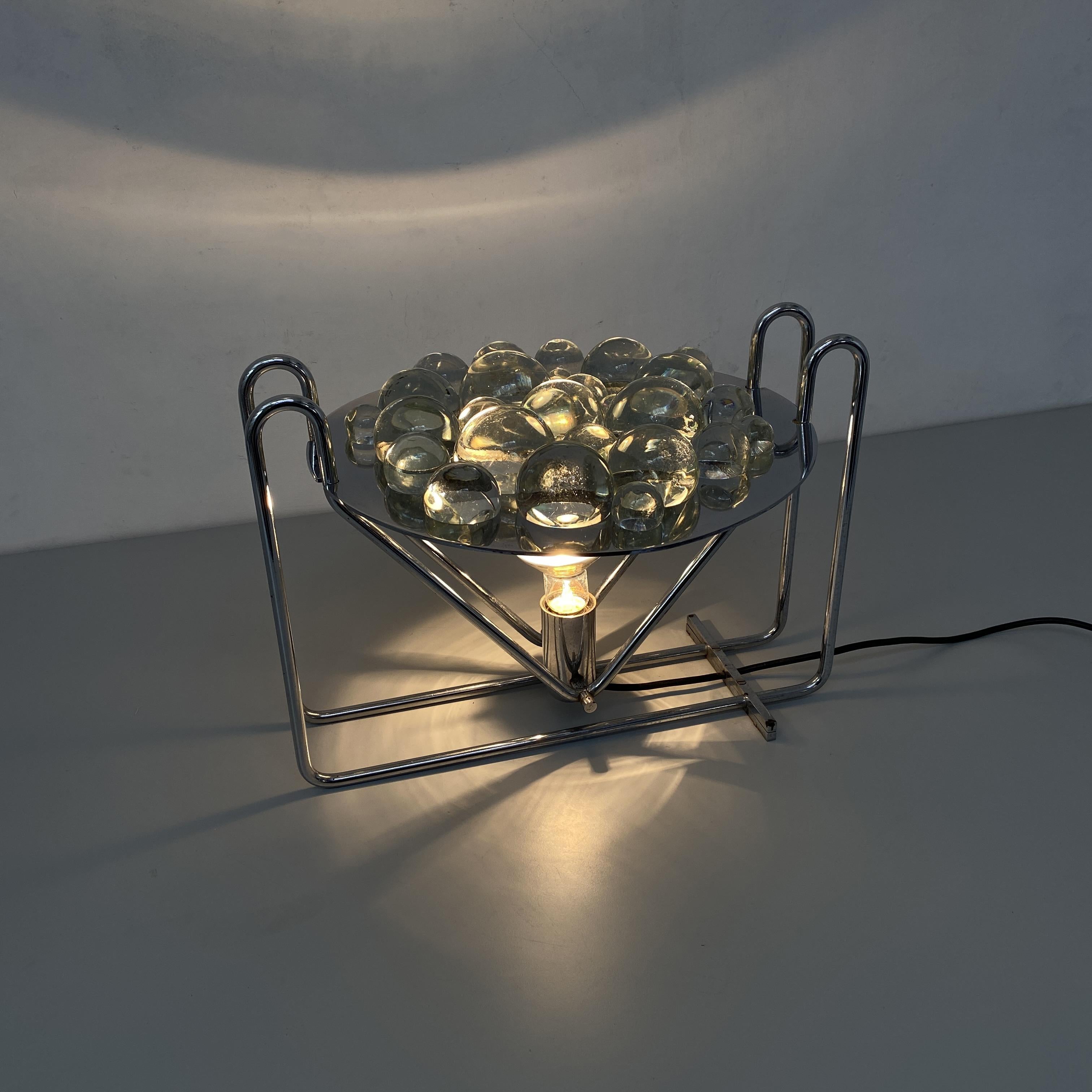 Italian Mid-Century Chrome Table Lamp with Glass Spheres, 1970s 2
