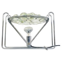 Italian Mid-Century Chrome Table Lamp with Glass Spheres, 1970s