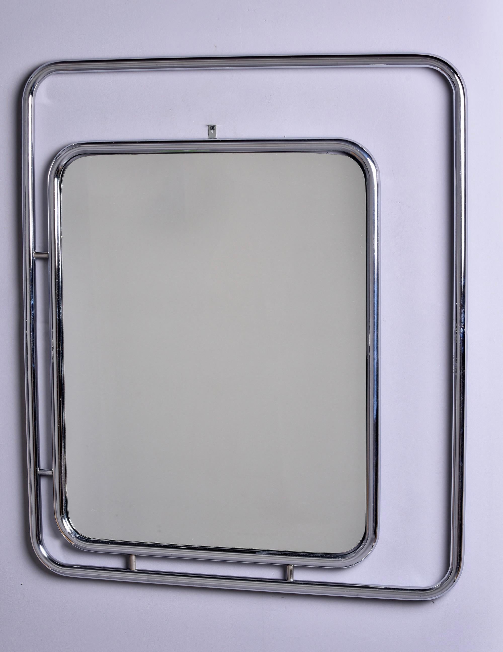 chrome square mirror