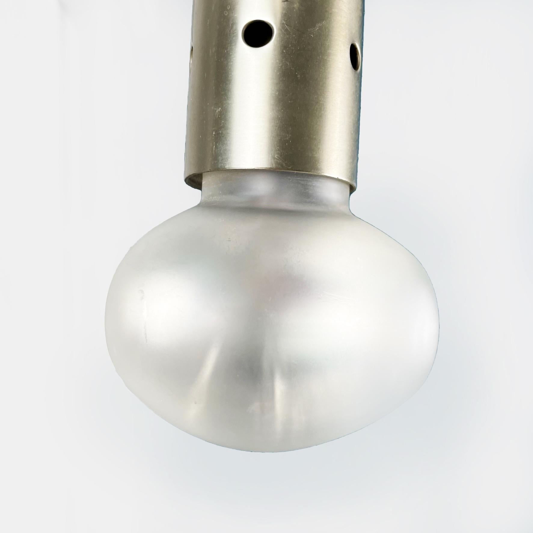 Metal Italian mid-century Chromed metal Wall lamp by Tito Agnoli for Oluce , 1955 For Sale