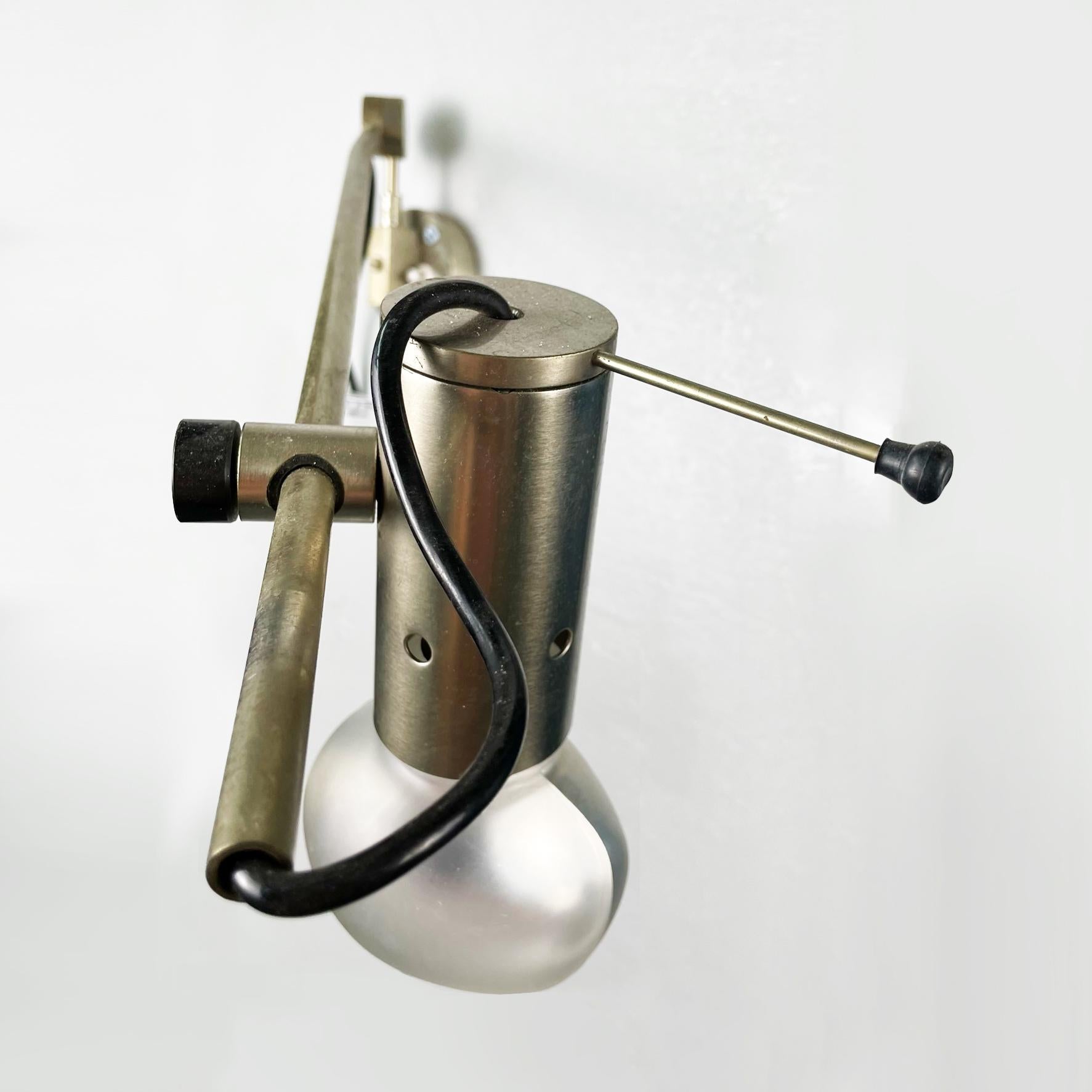 Italian mid-century Chromed metal Wall lamp by Tito Agnoli for Oluce , 1955 For Sale 1