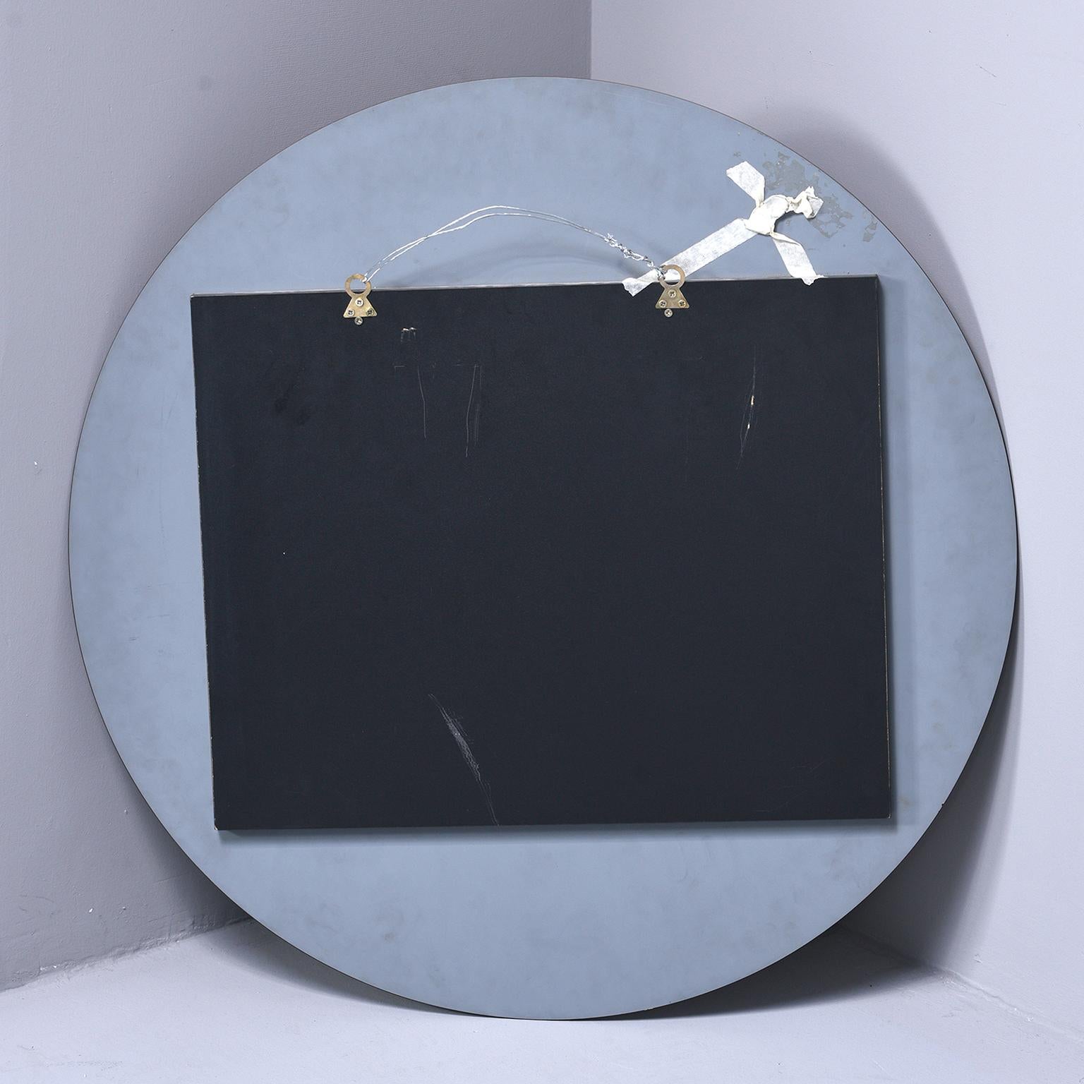 Italian Midcentury Circle Within Circle Mirror In Good Condition In Troy, MI