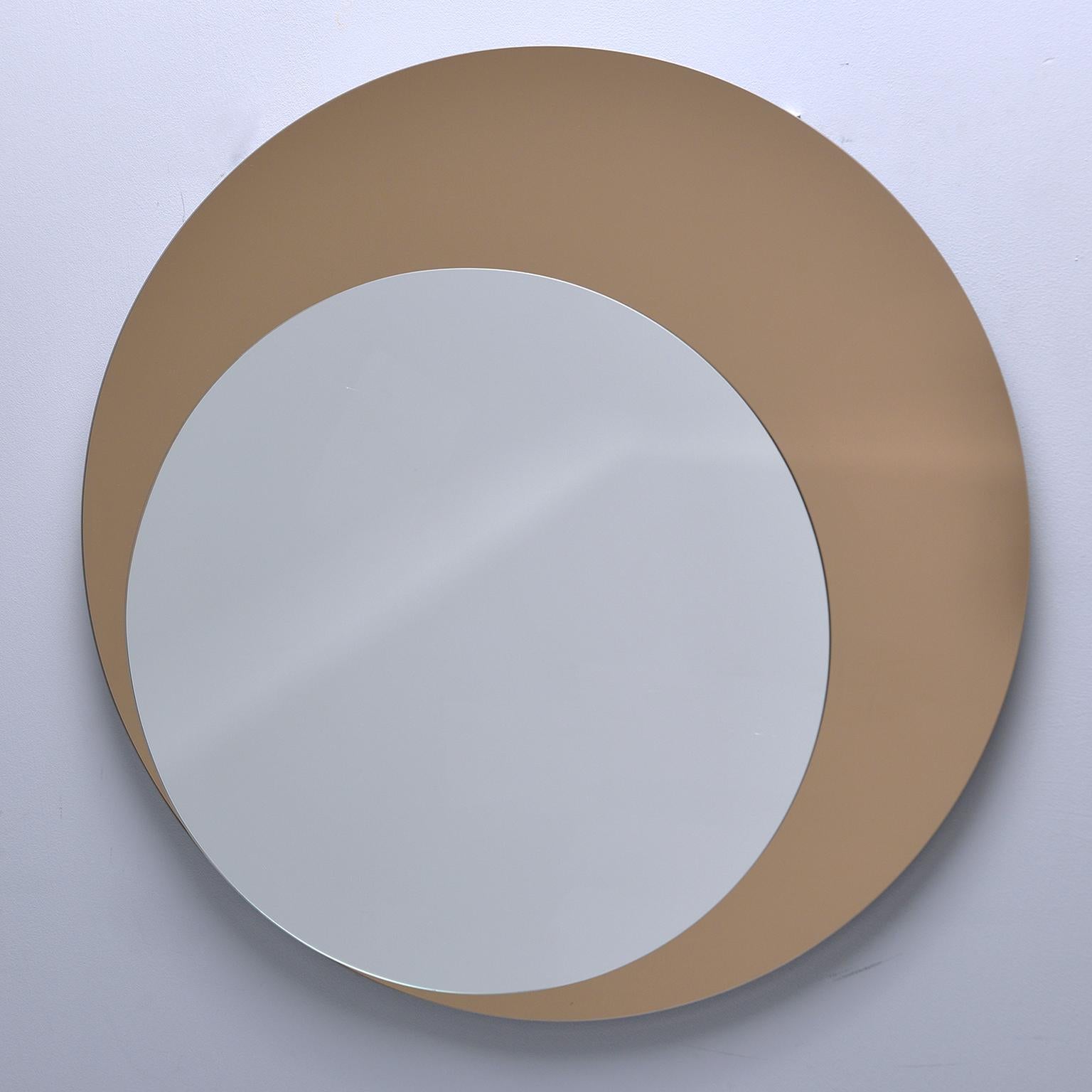 Italian Midcentury Circle Within Circle Mirror 2
