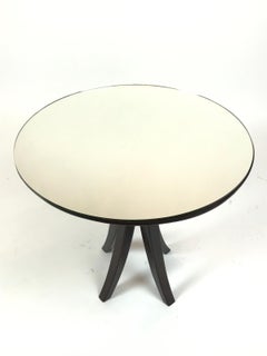 Italian Mid Century Circular Mirrored Side Table