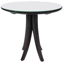 Italian Mid Century Circular Mirrored Side Table