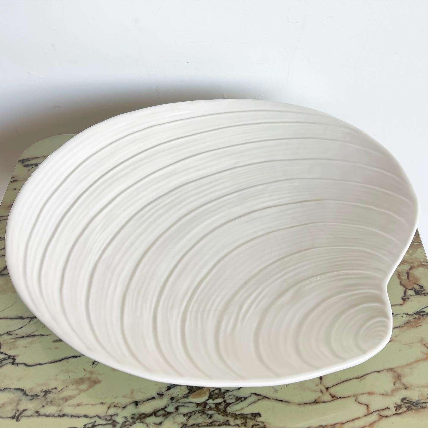 Ceramic Italian Mid Century Clam Shell Platter, 1963 For Sale
