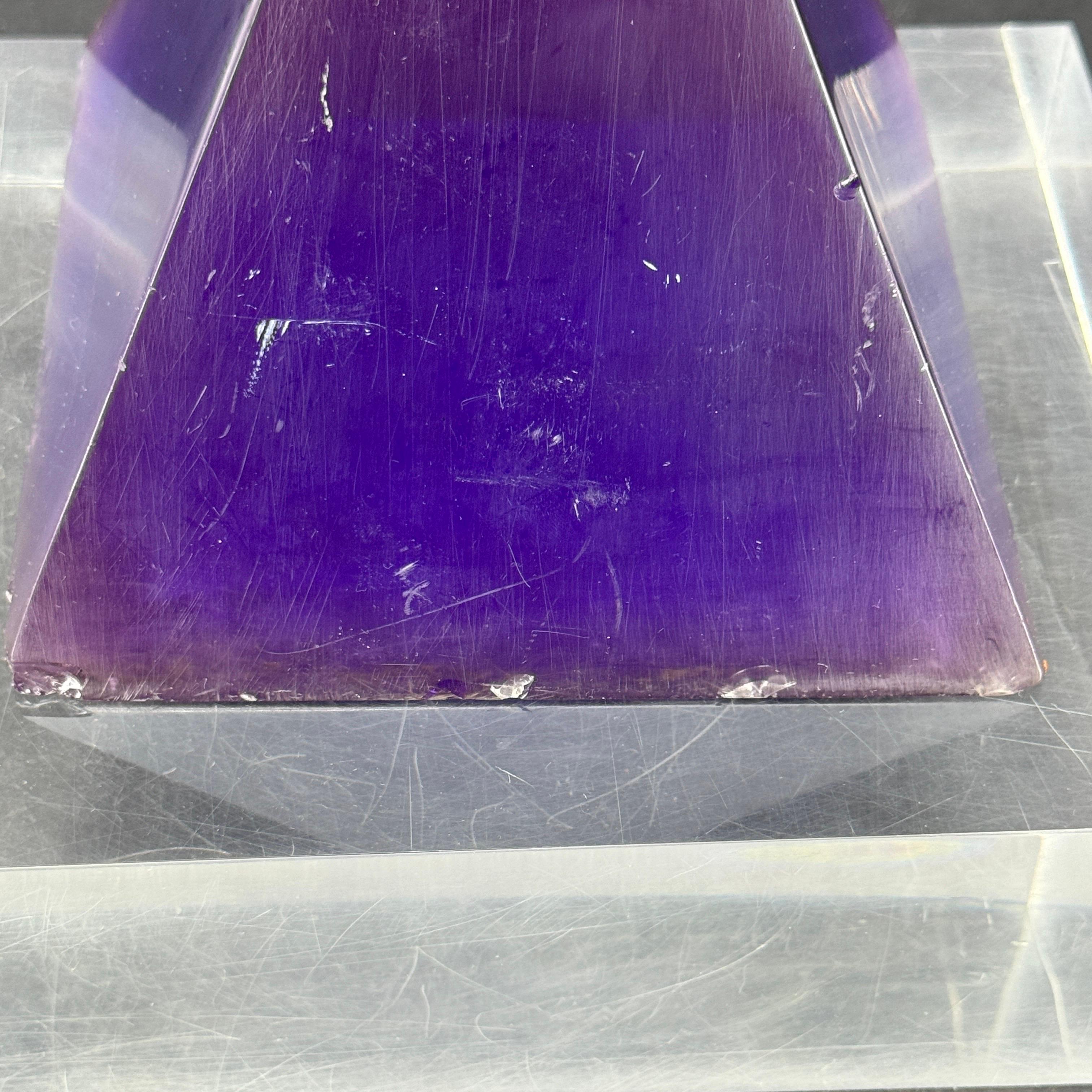 Italian Mid-Century Cobalt Blue Obelisk Lucite Fragment, circa 1960's For Sale 5