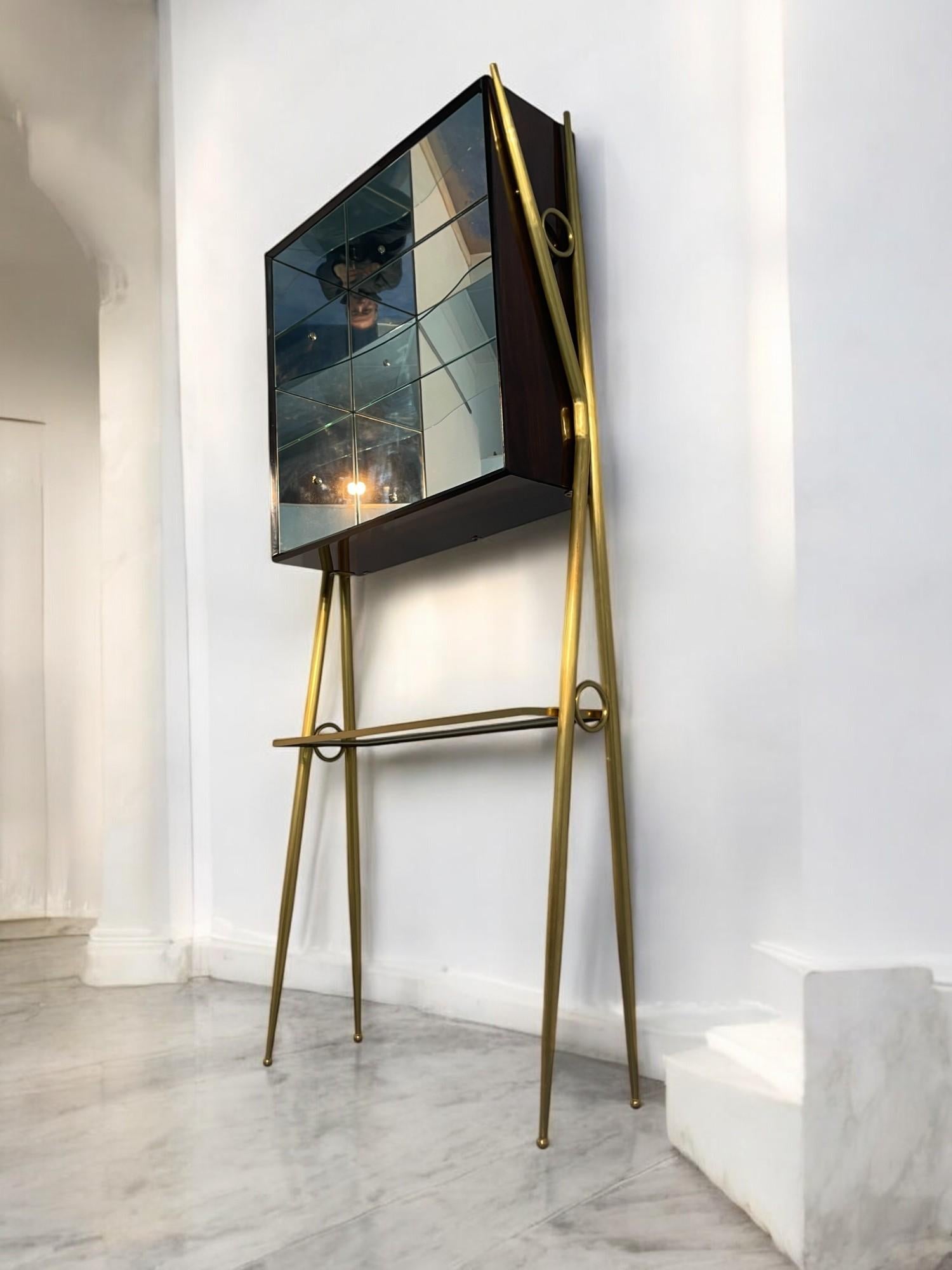 Set da cocktail bar con mobile in stile Gio Ponti, 1950 in vendita 5