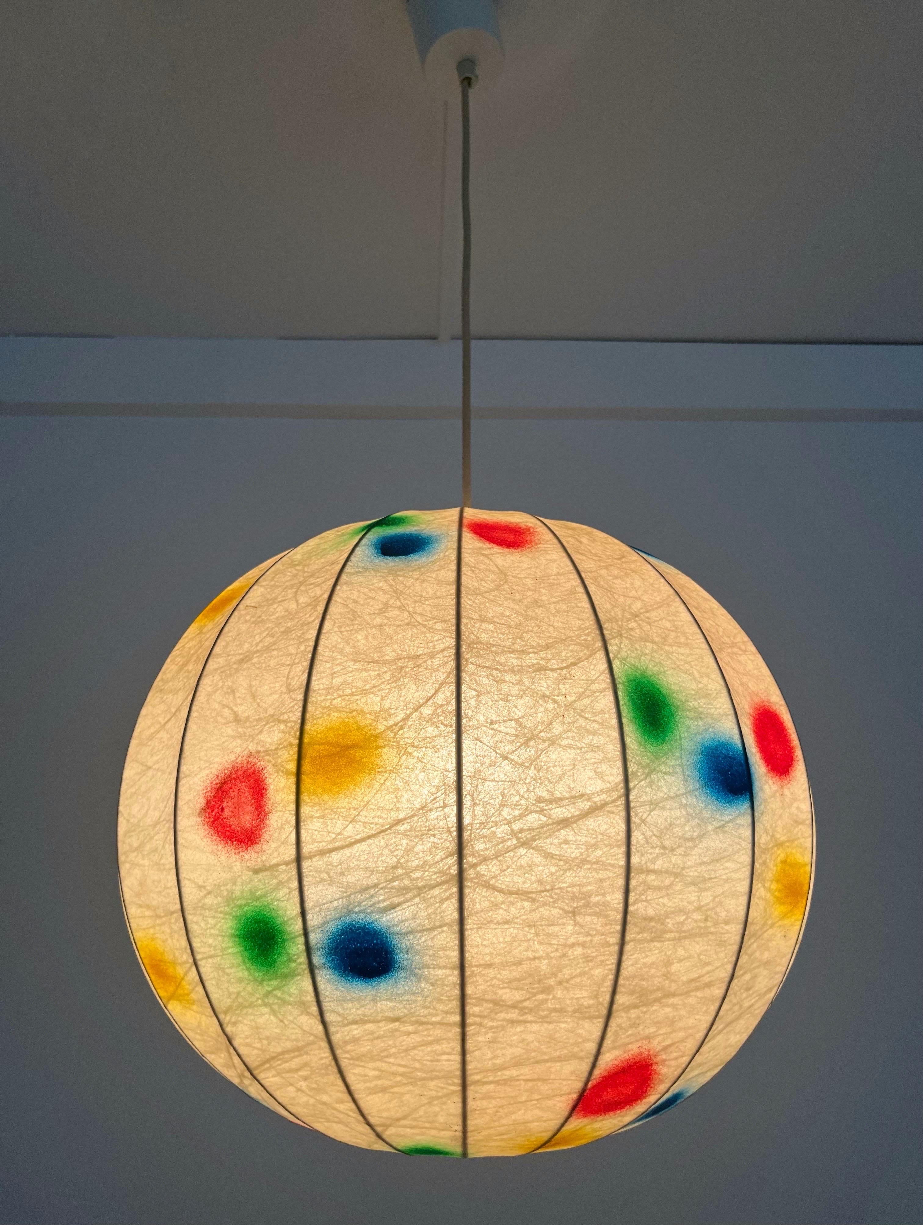 Late 20th Century Italian Mid-century Cocoon Colorful Chandelier by 