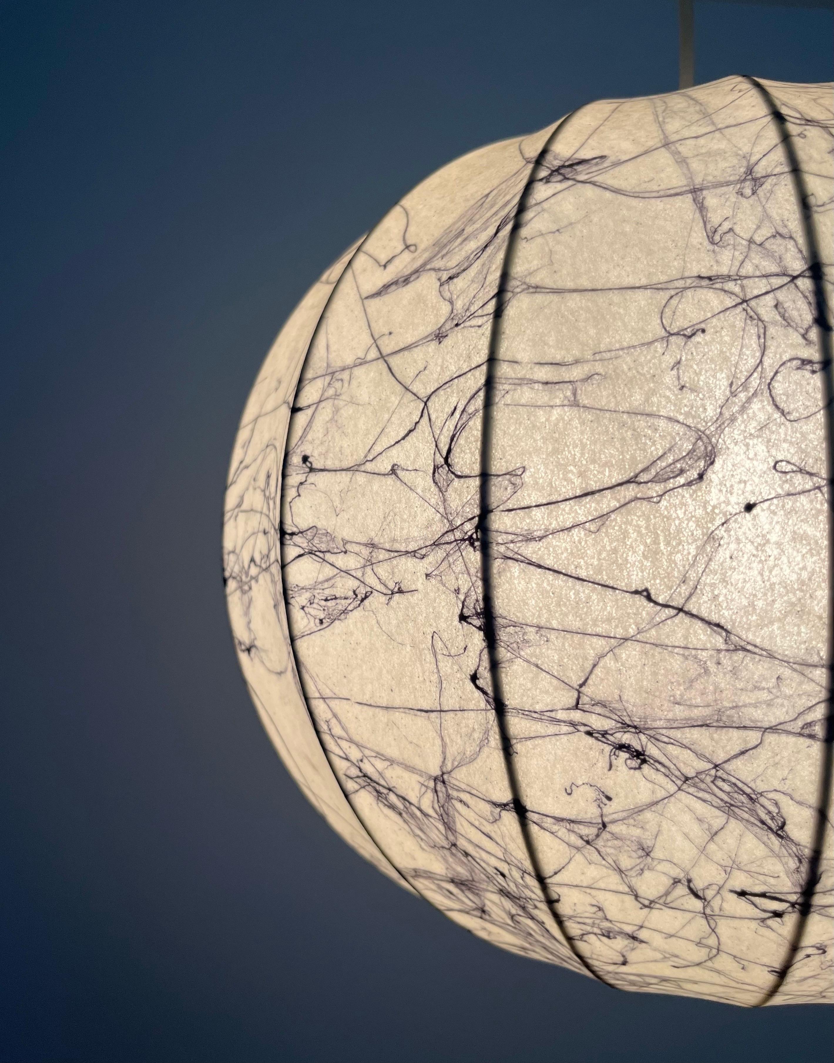 Lampadario italiano di metà secolo Cocoon Grey di 