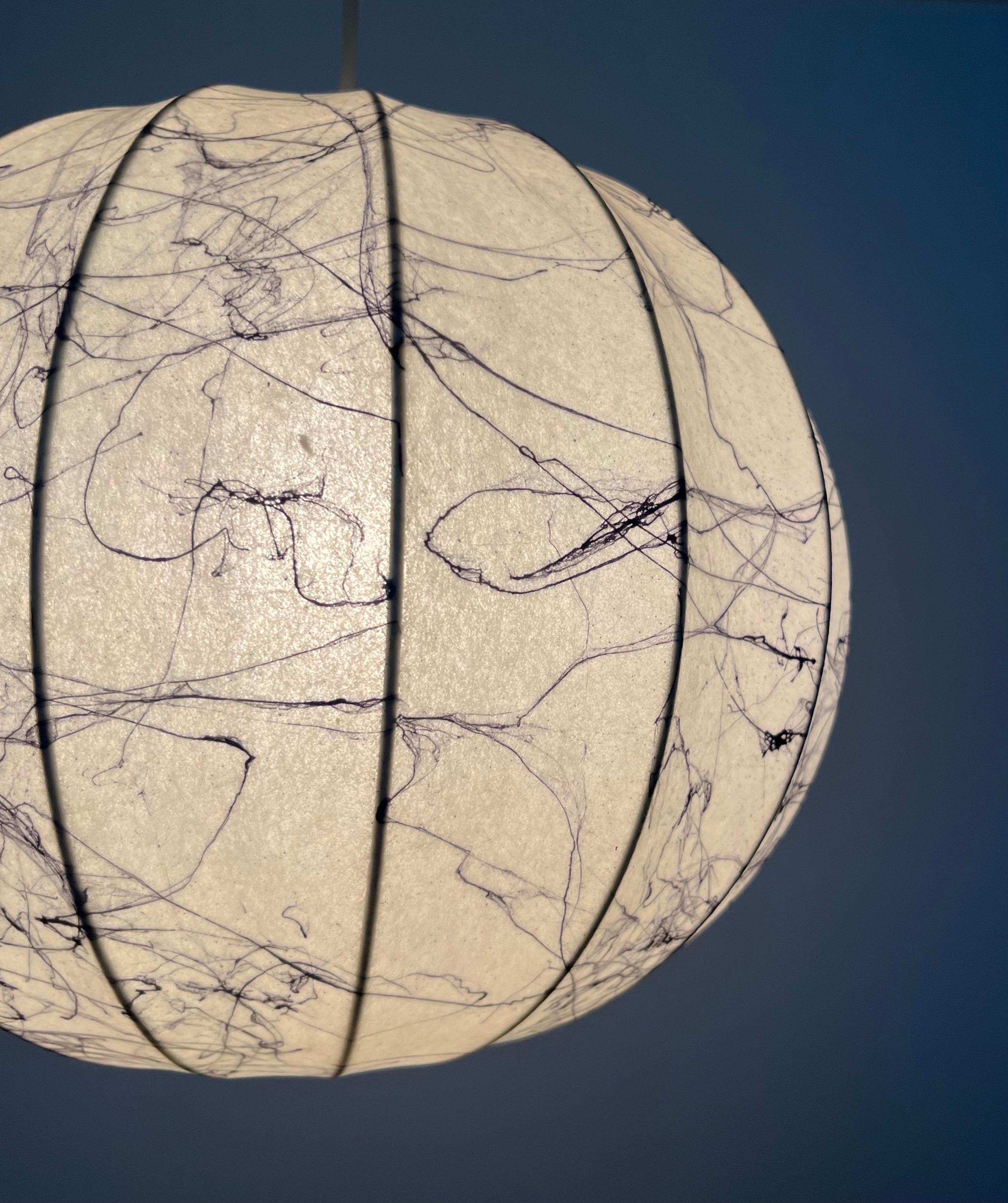 Lampadario italiano di metà secolo Cocoon Grey di 