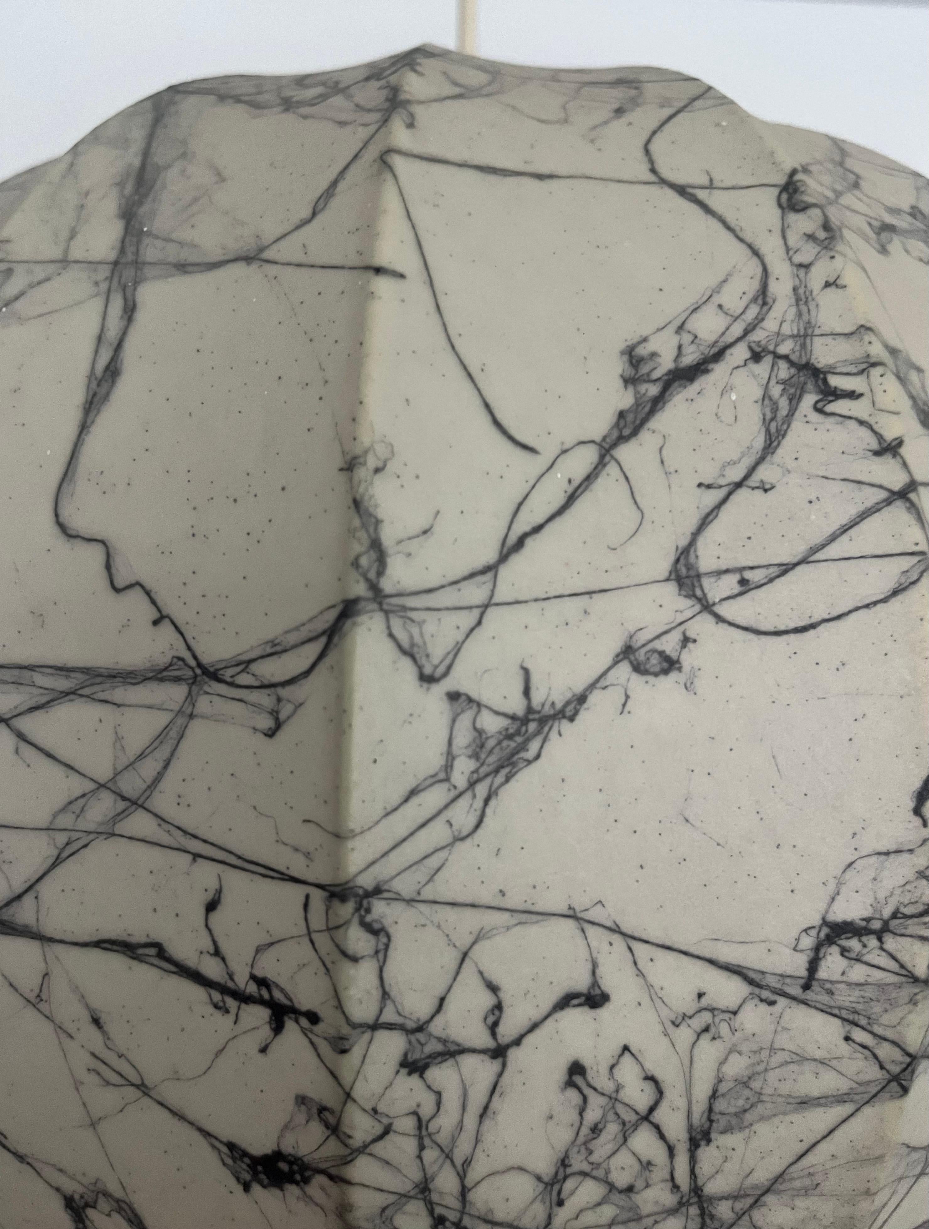 Lampadario italiano di metà secolo Cocoon Grey di 
