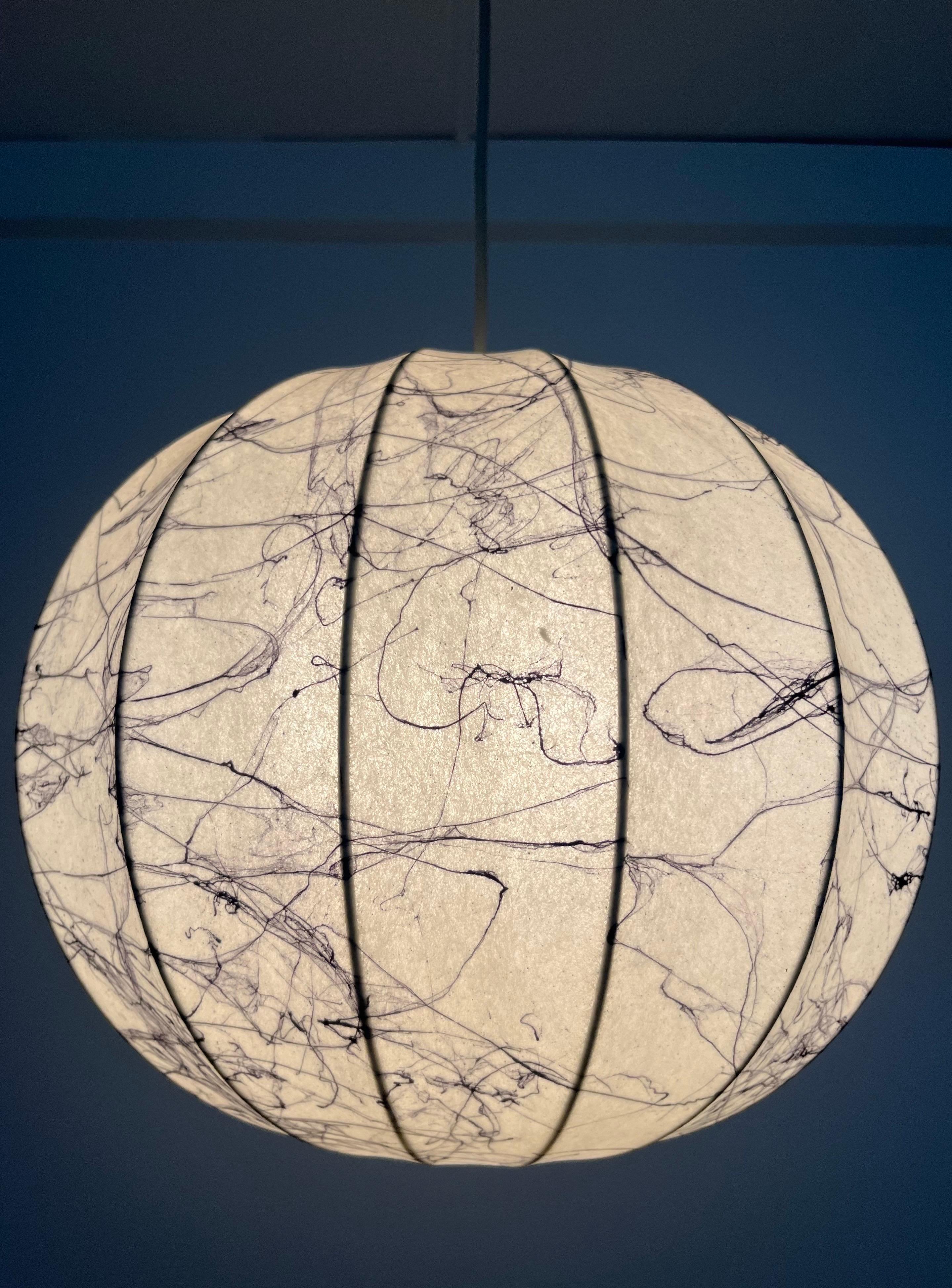 Lampadario italiano di metà secolo Cocoon Grey di 