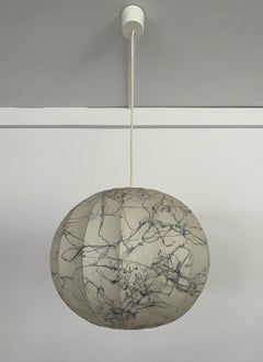 Italian Mid-century Cocoon Grey Chandelier by "Cocoon crèation", 1970s