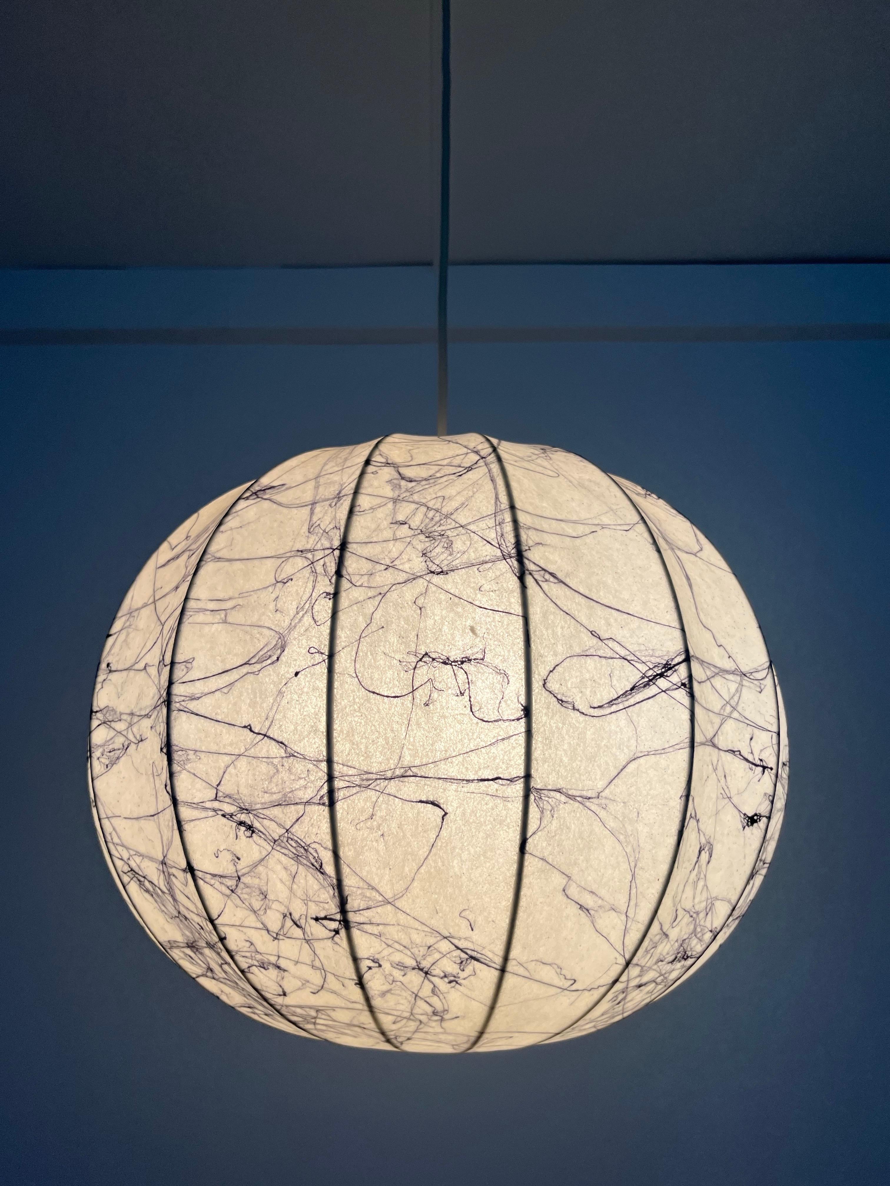 Italiano Lampadario italiano di metà secolo Cocoon Grey di 