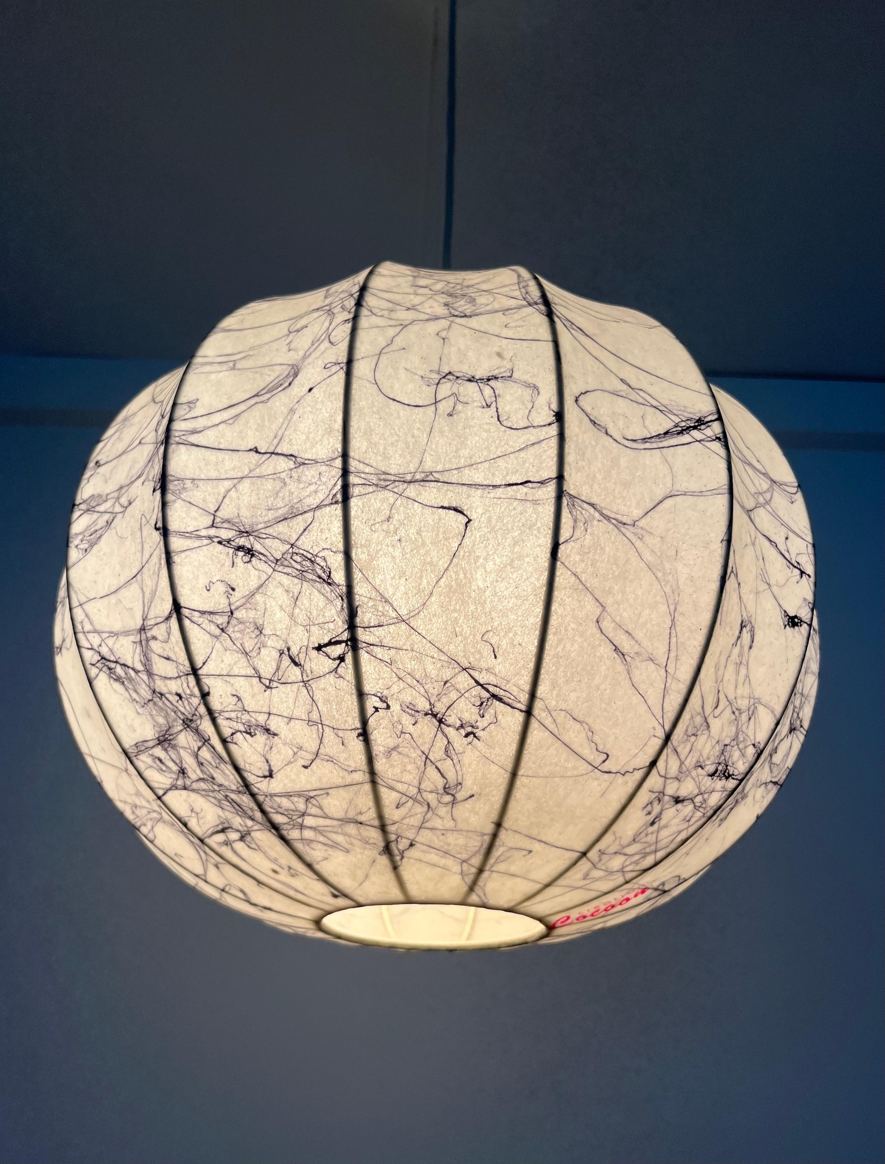 Lampadario italiano di metà secolo Cocoon Grey di 
