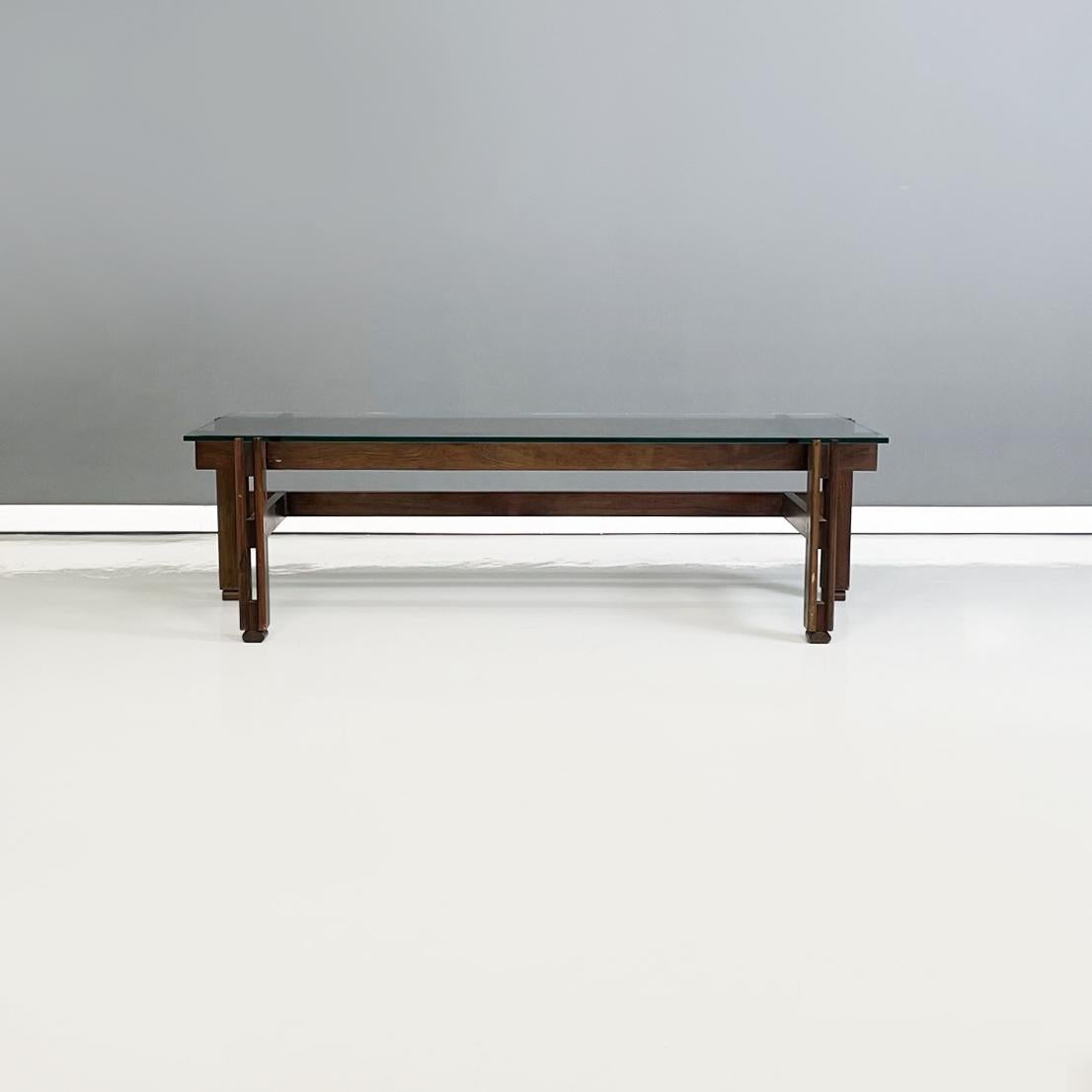 Italian Mid-Century Modern coffee table 751 by Ico and Luisa Parisi for Cassina, 1960s
Coffee table mod. 751 with asymmetrical wooden structure, composed of several rectangular section strips. The thick rectangular top, which rests on the structure,