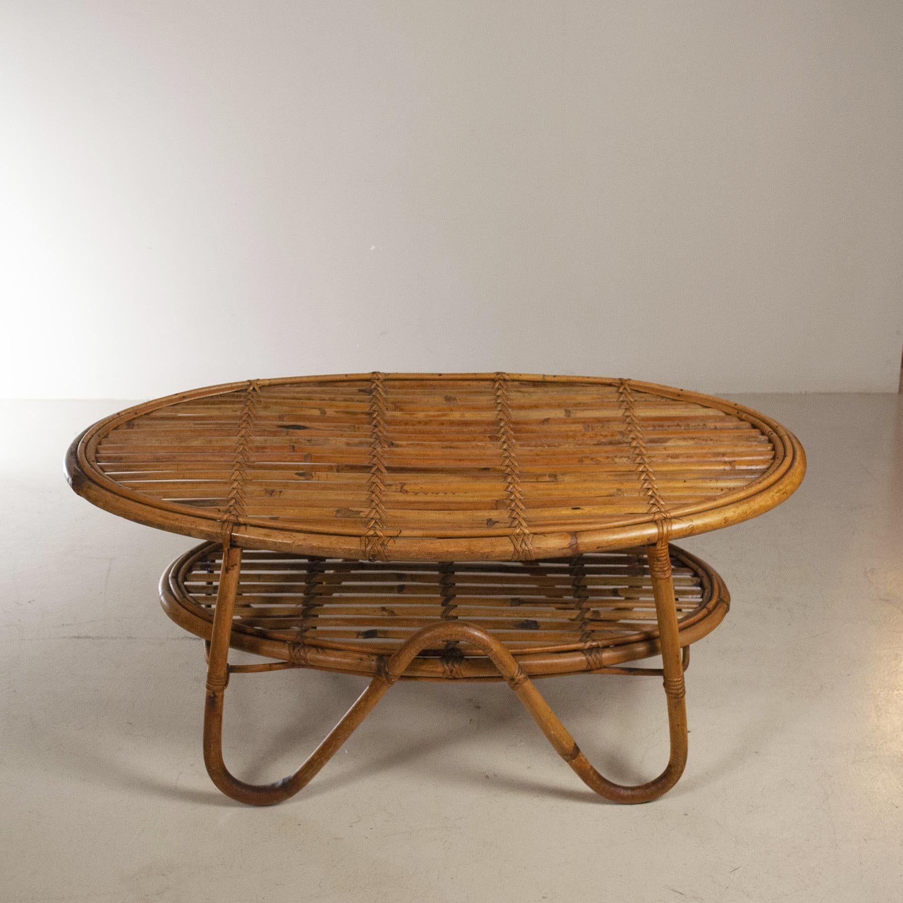 Mid-20th Century Italian Mid Century Coffee Table Bamboo from the 60's