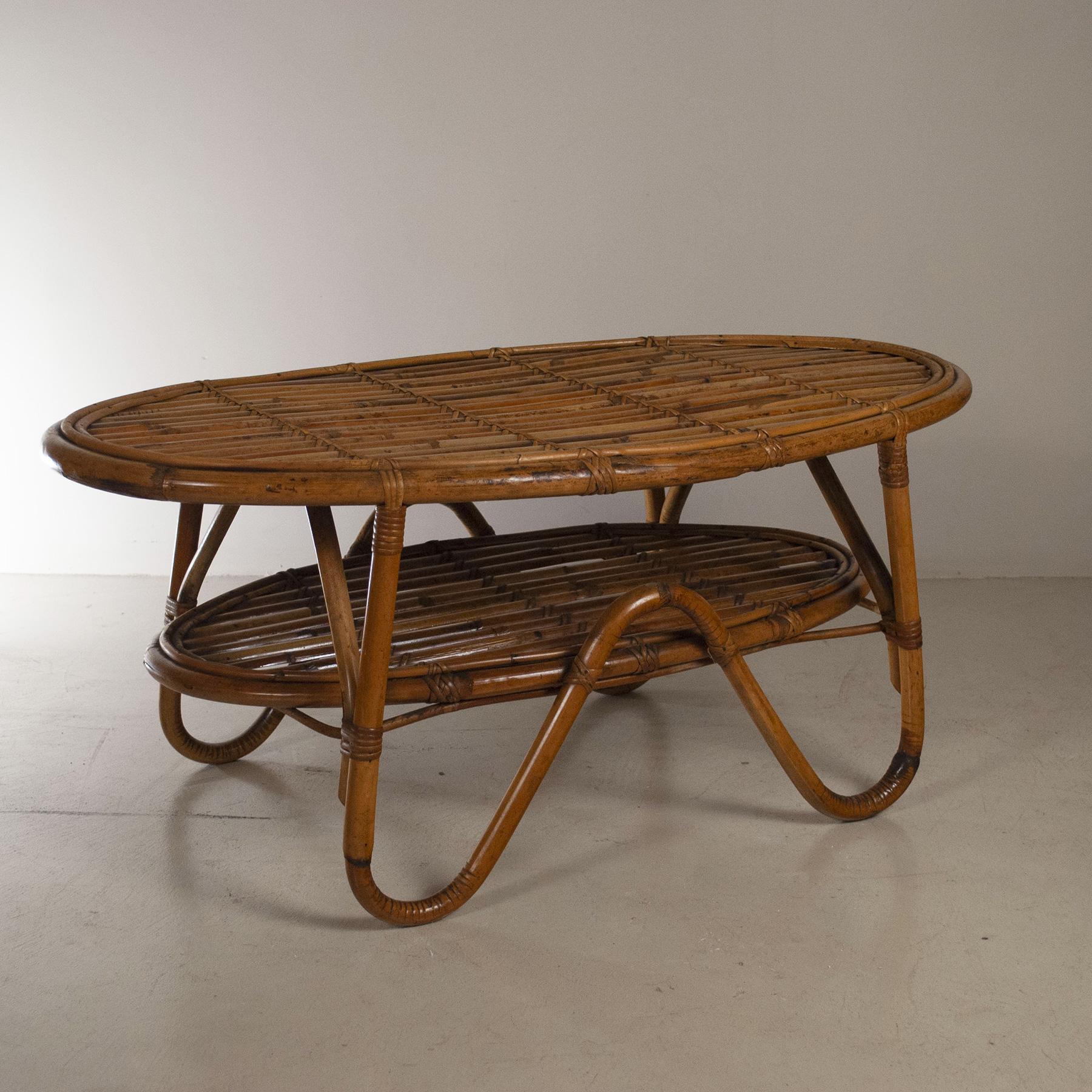 Italian Mid Century Coffee Table Bamboo from the 60's 1