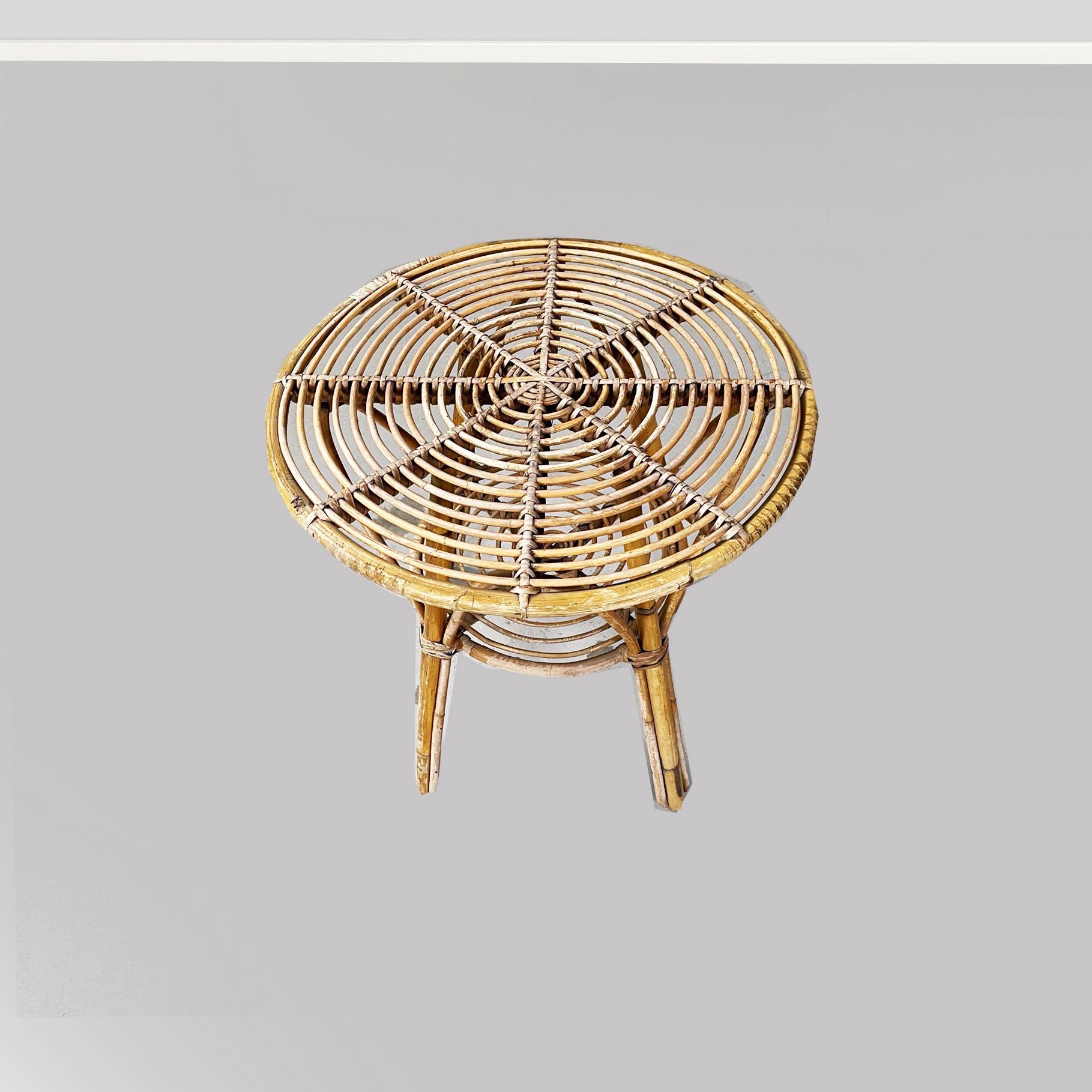 Italian Mid-Century Coffee Table in Rattan, 1960 In Good Condition In MIlano, IT