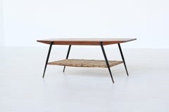Italian Mid Century coffee table in teak and metal Italy 1960