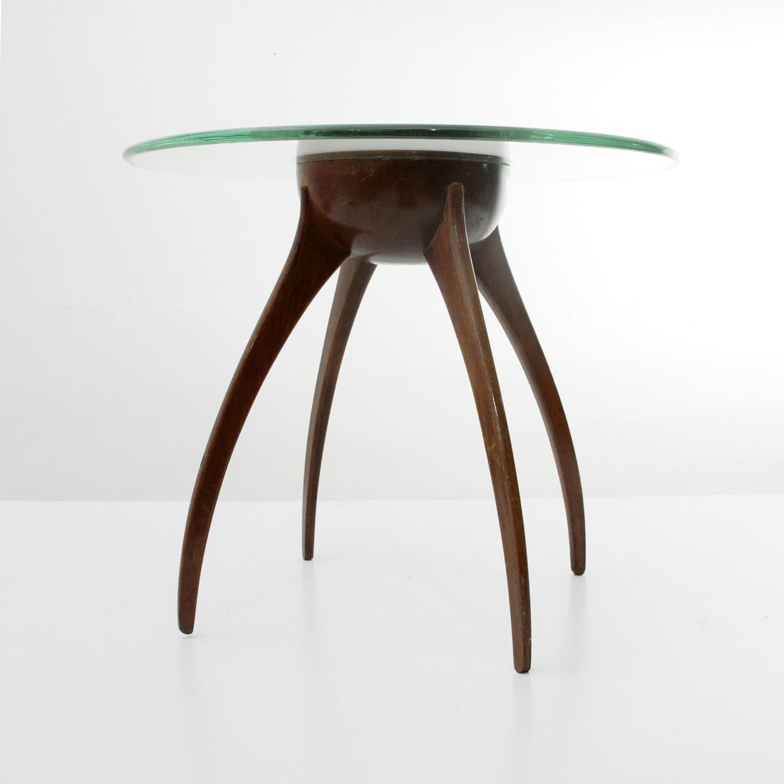 Italian Midcentury Coffee Table with Copper Cup, 1940s 1