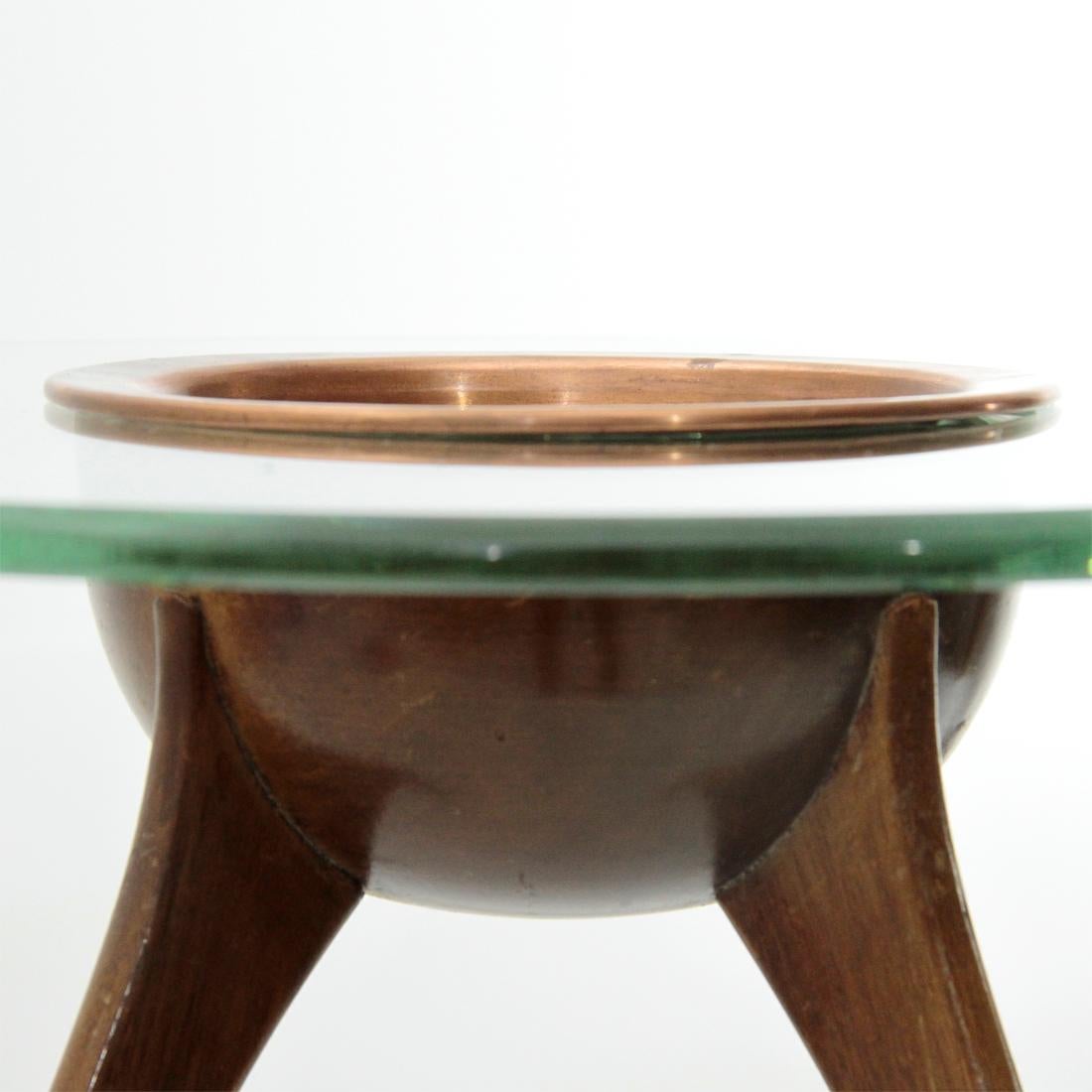 Italian Midcentury Coffee Table with Copper Cup, 1940s 2