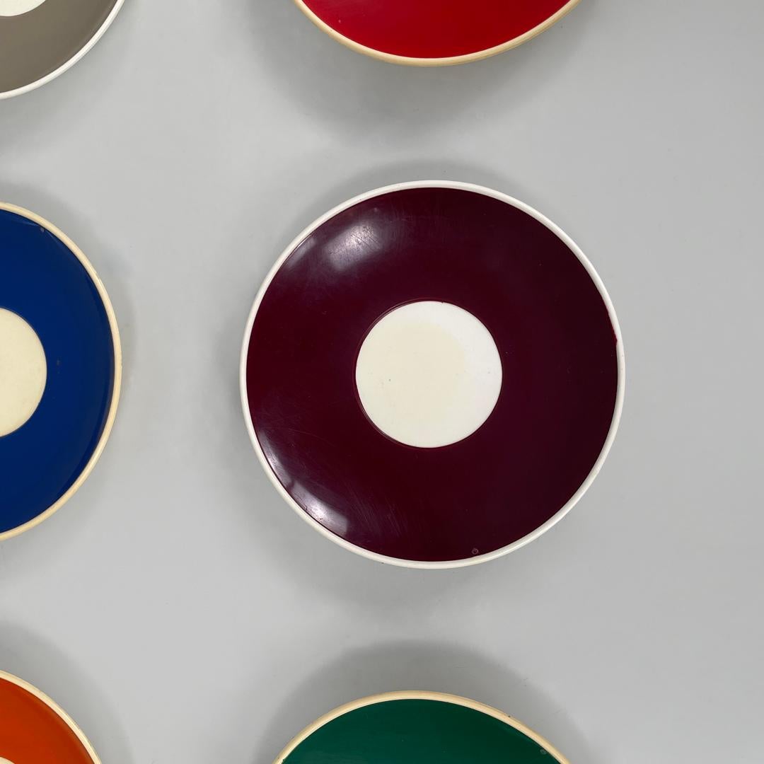 Italian mid-century colored plastic cups and saucers by Kartell Samco, 1960s 5
